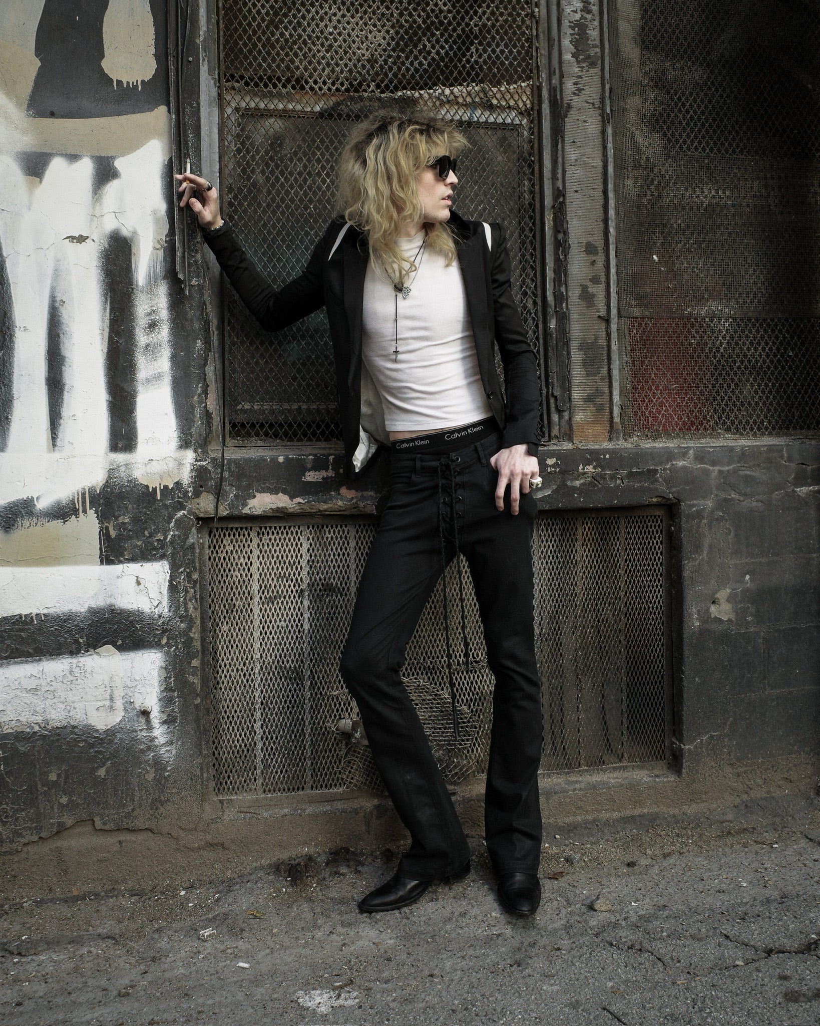 C4. Waxed Lace Up Denim – BLINDATE INC