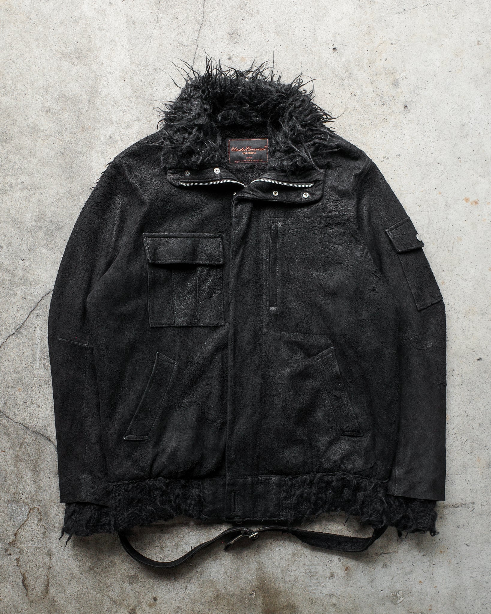 Undercover AW04 Blistered Lambskin Military Jacket