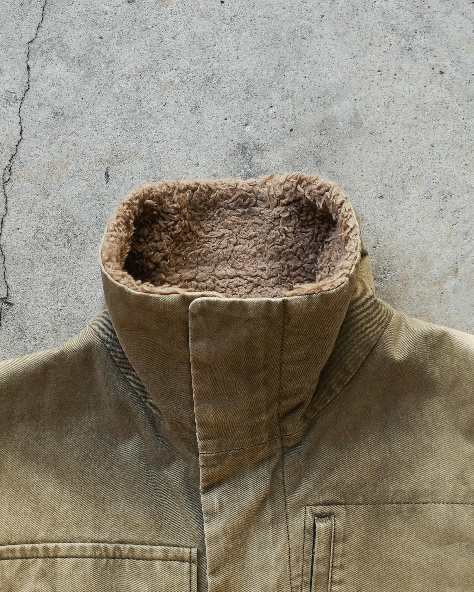 Undercover AW05 Distressed Military Fur Jacket
