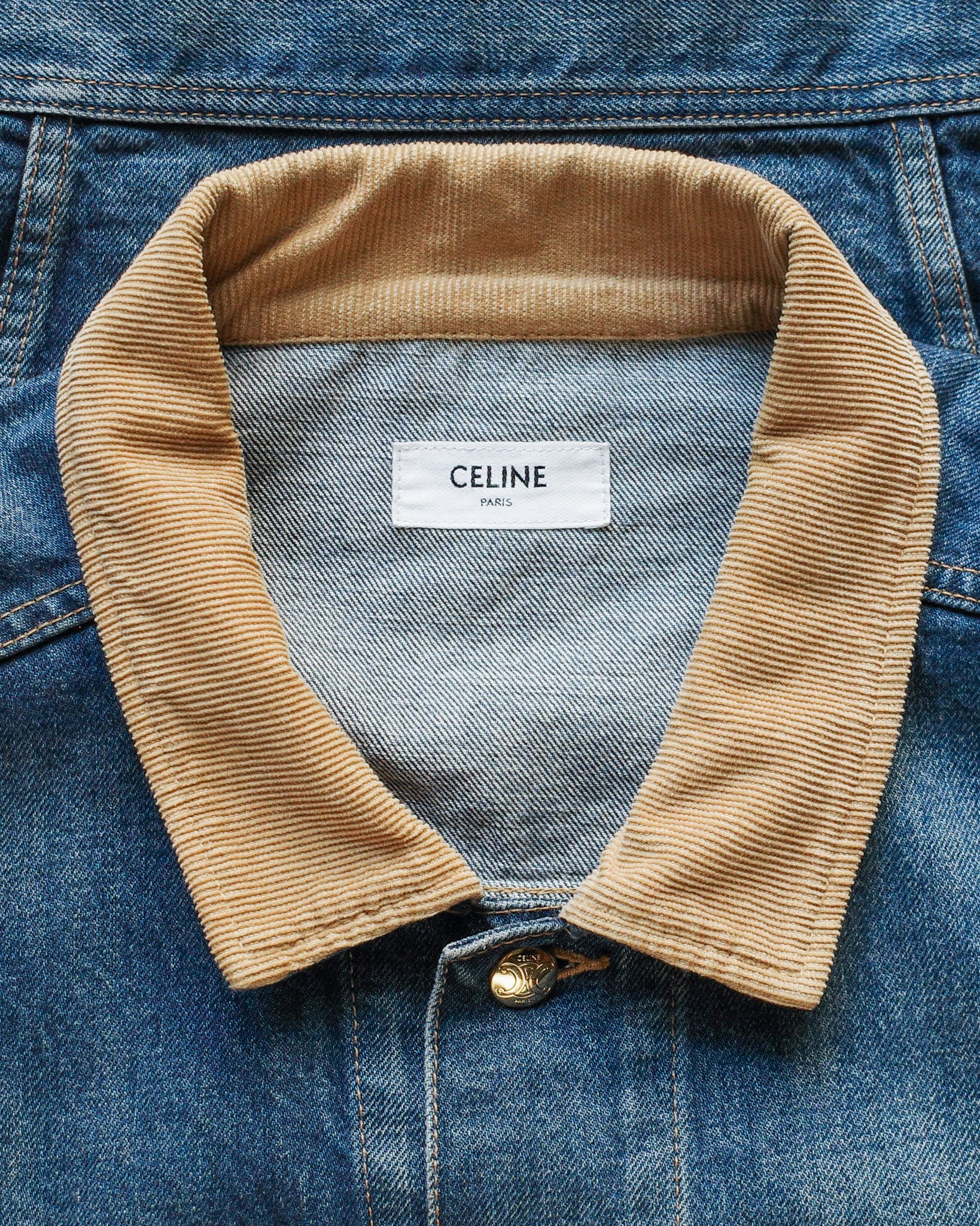 Celine FW22 Logo Embroidered Denim Jacket