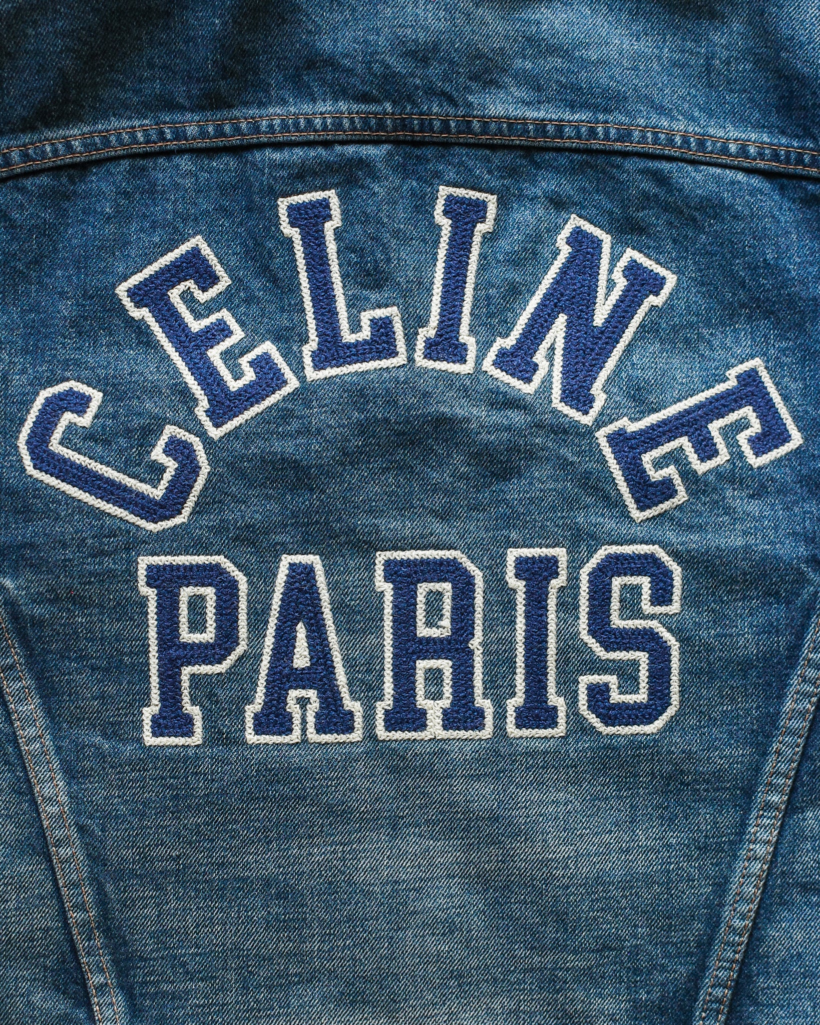 Celine FW22 Logo Embroidered Denim Jacket