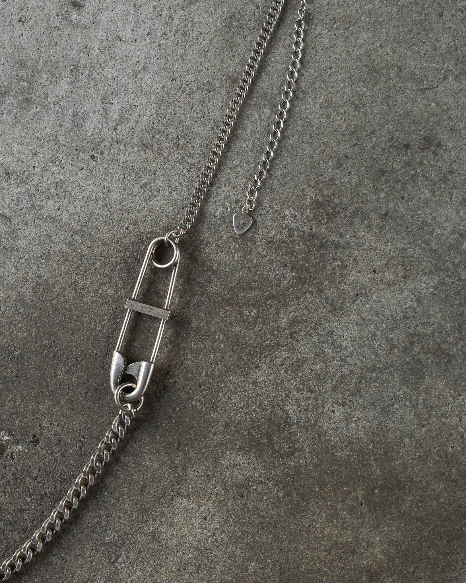 Lad Musician Safety Pin Necklace