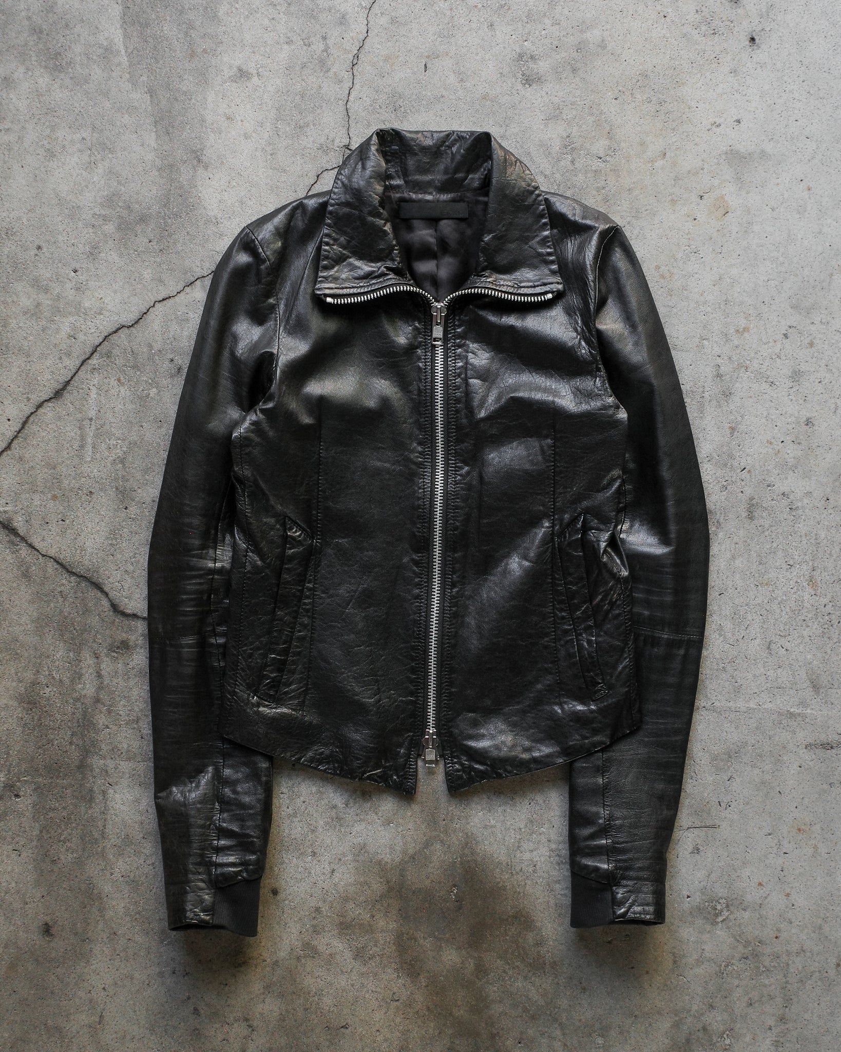 EKAM High Neck Leather Jacket