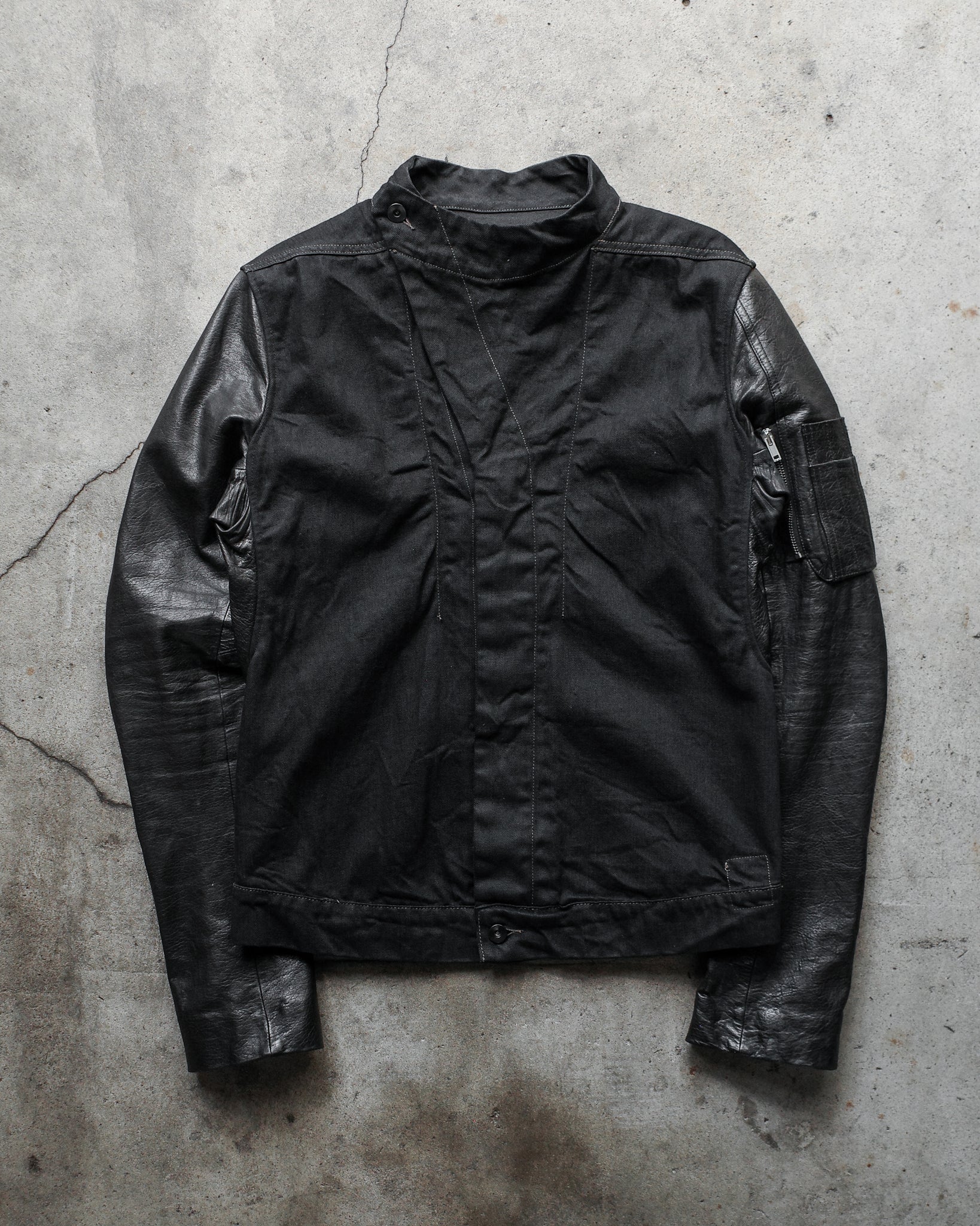 Rick Owens Leather Sleeve Slave Jacket