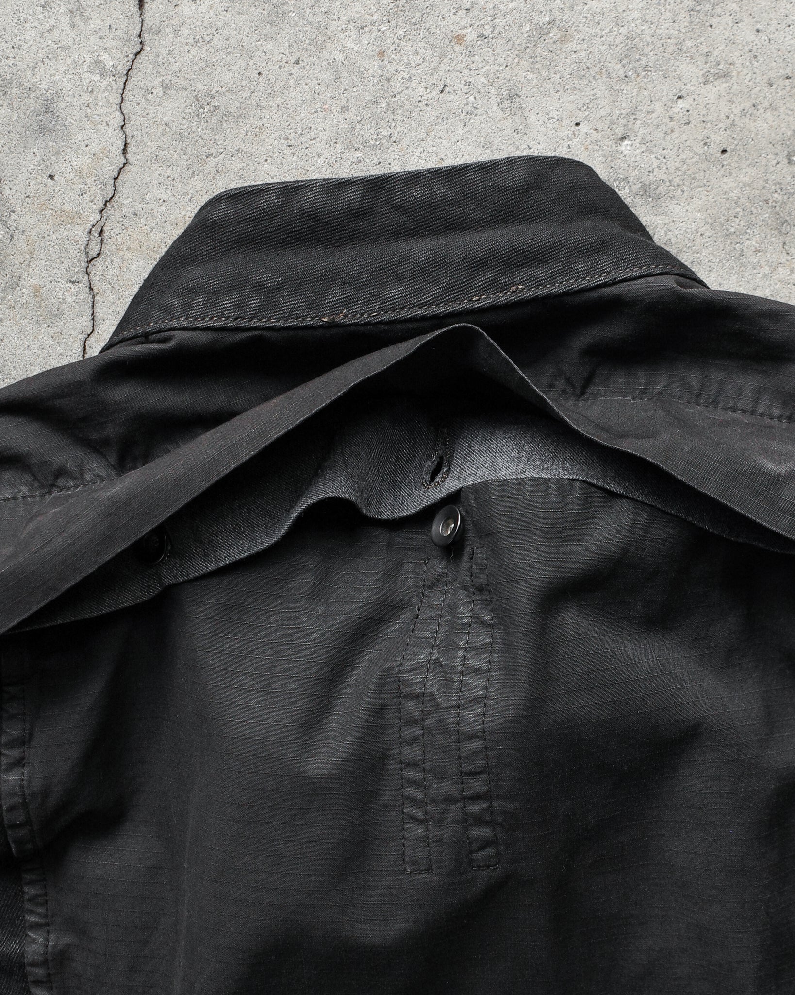 Rick Owens Waxed Nylon Sleeve Slave Jacket