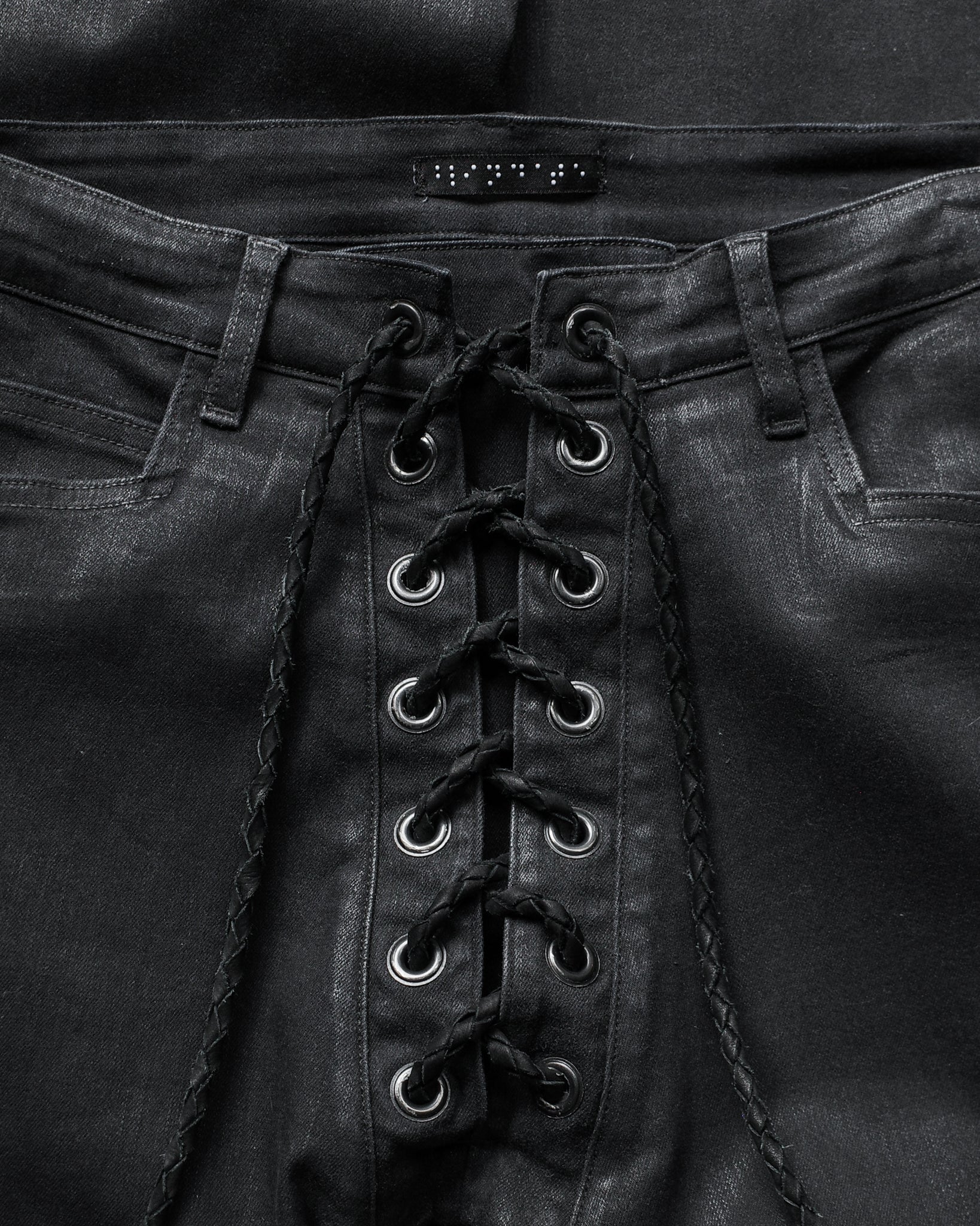 C4. Waxed Lace Up Denim