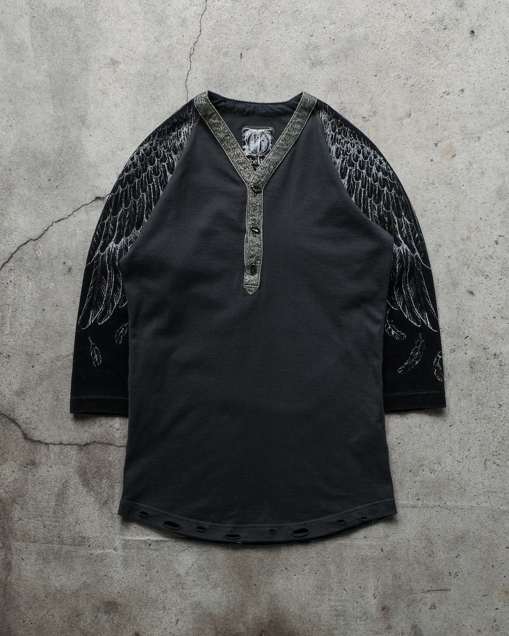 Obelisk Feather Button Up Tee