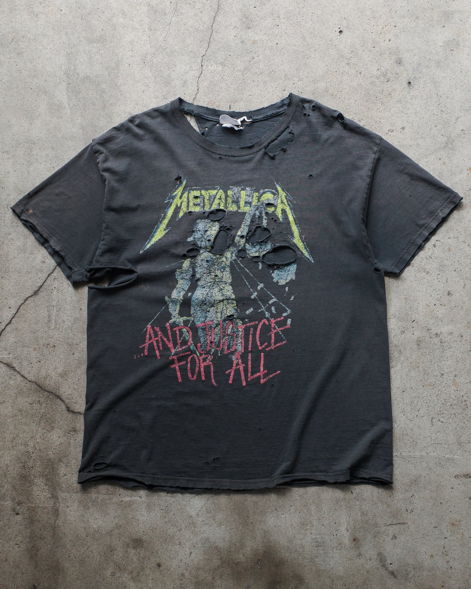 Early 2000s Metallica "And Justice for All" Thrashed Tee