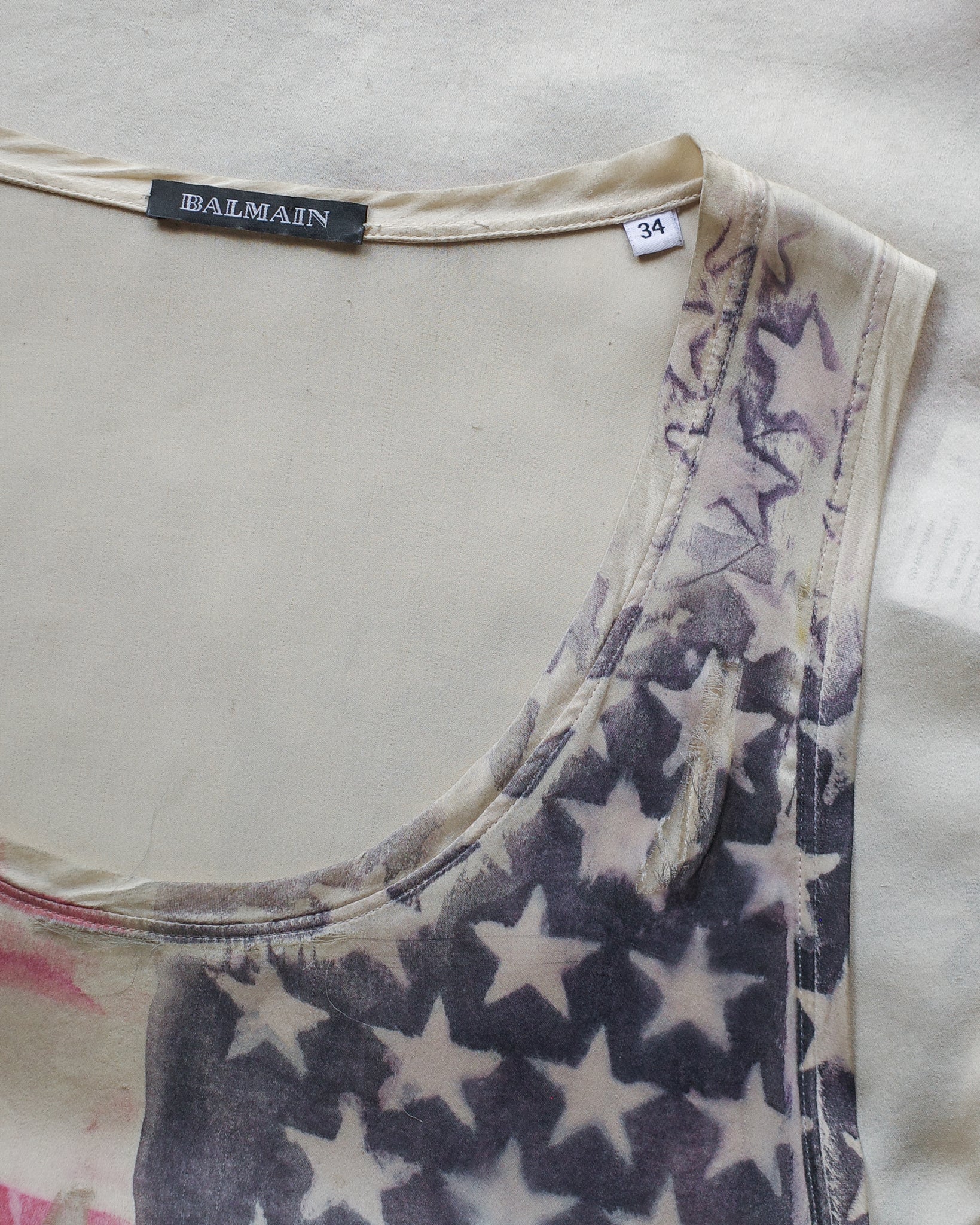 Balmain SS11 Distressed American Flag Tank