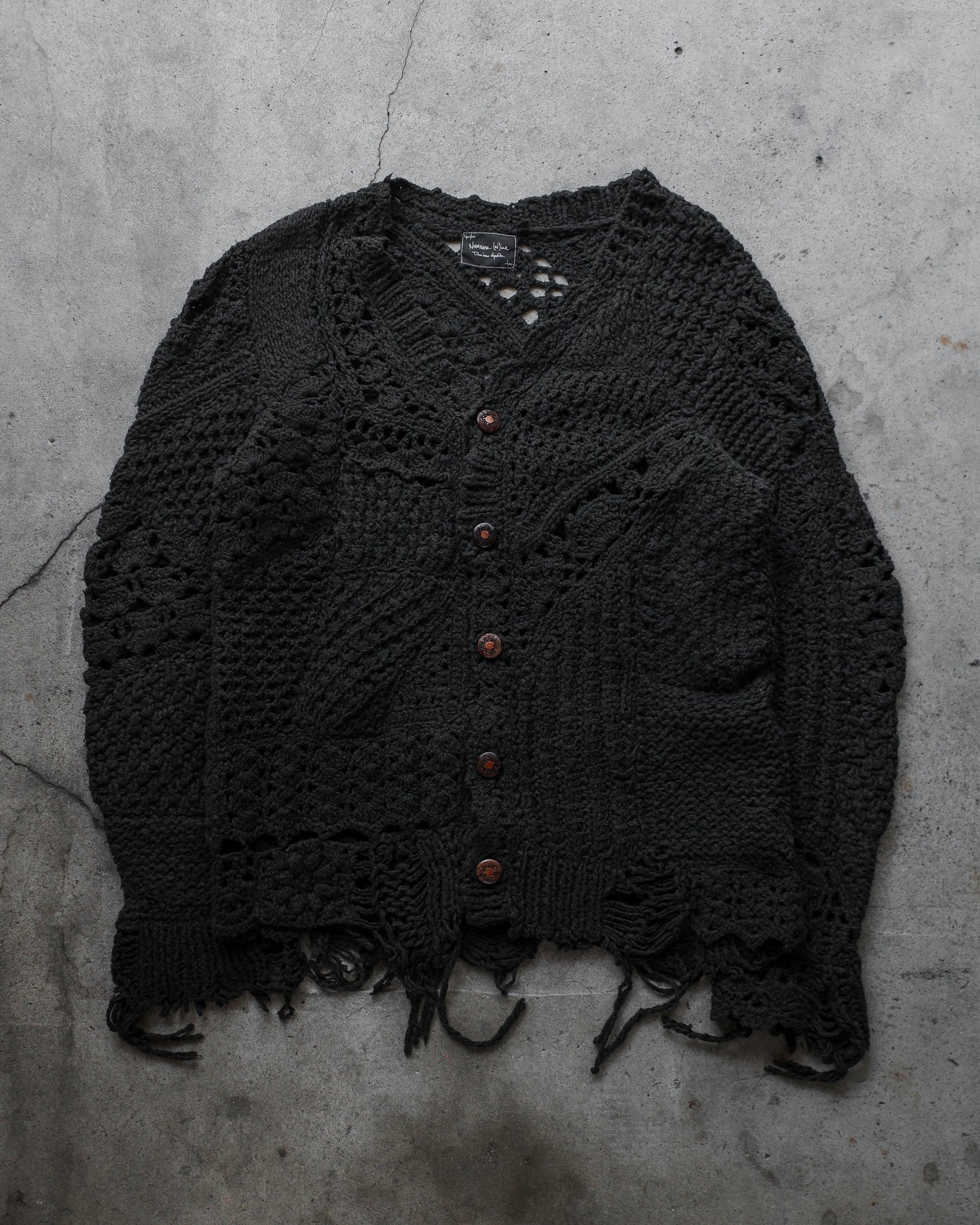 Number (N)ine SS/AW03 Destroyed Grunge Knit Cardigan