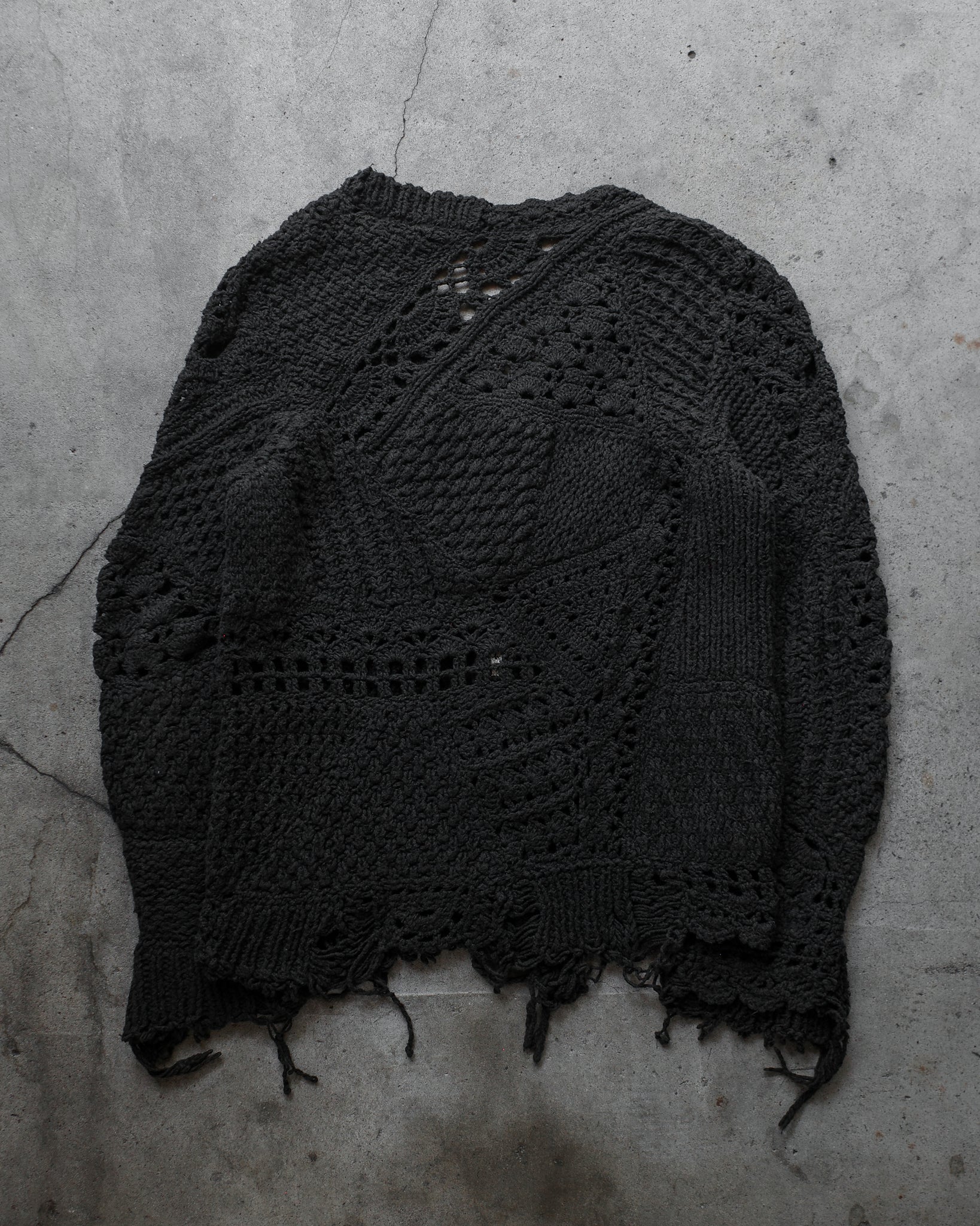 Number (N)ine SS/AW03 Destroyed Grunge Knit Cardigan