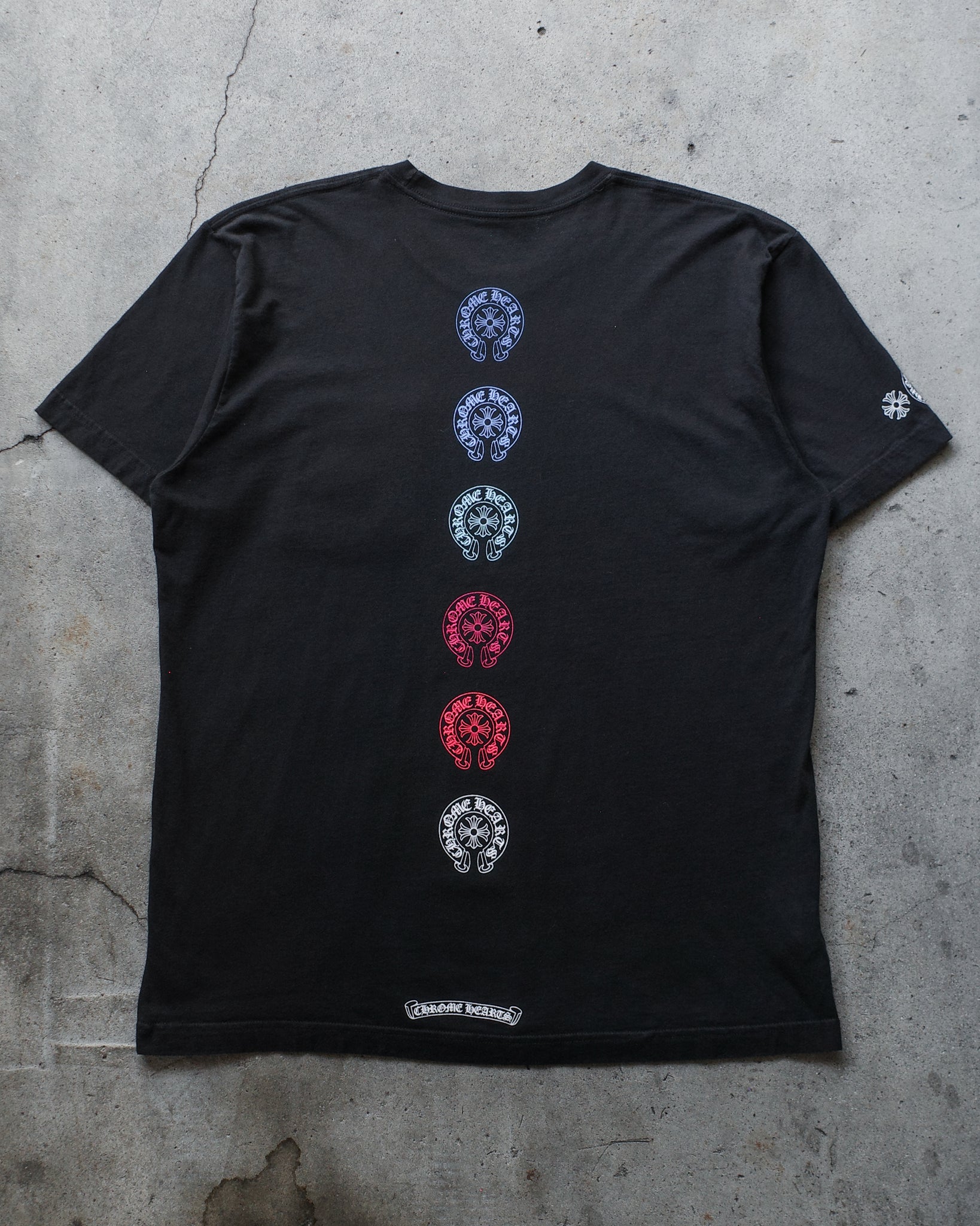 Chrome Hearts Multi Color Horseshoe Logo Pocket Tee