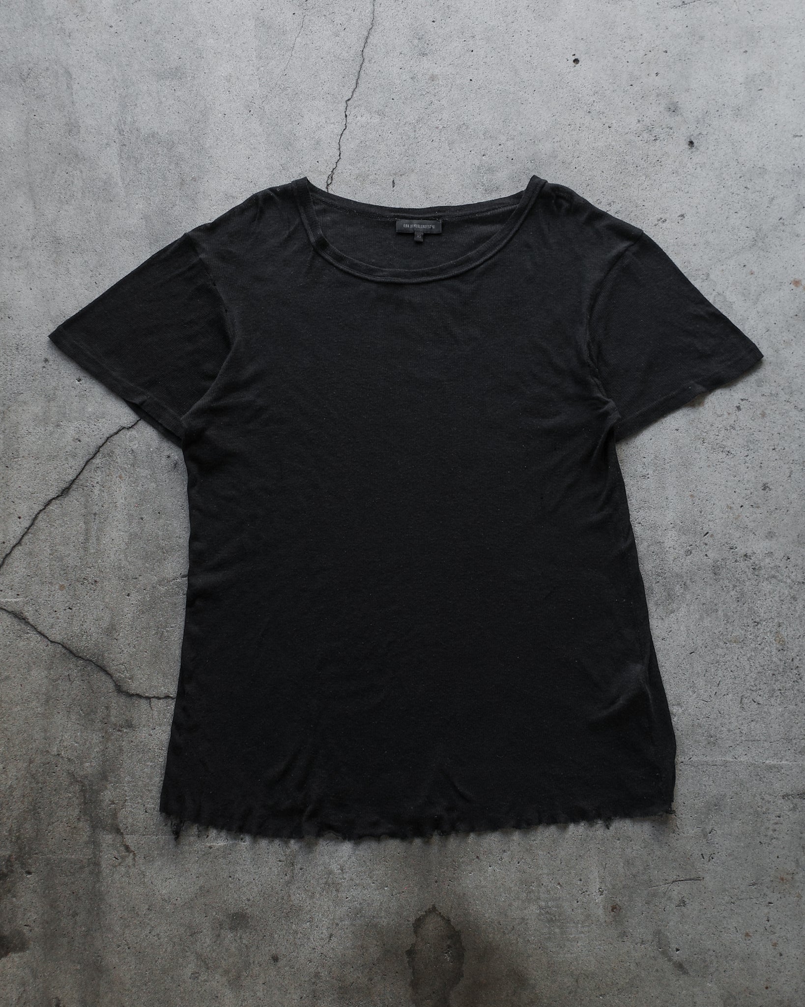 Ann Demeulemeester Ribbed Frayed Tee