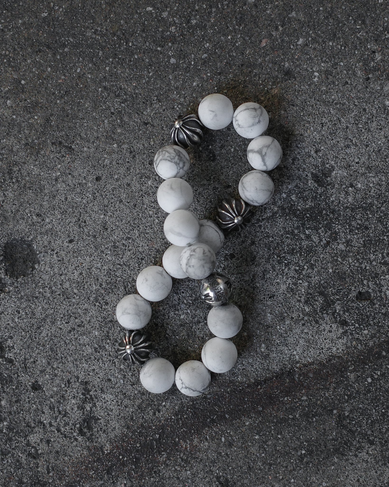 Chrome Hearts Howlite 10mm 4 Bead Bracelet