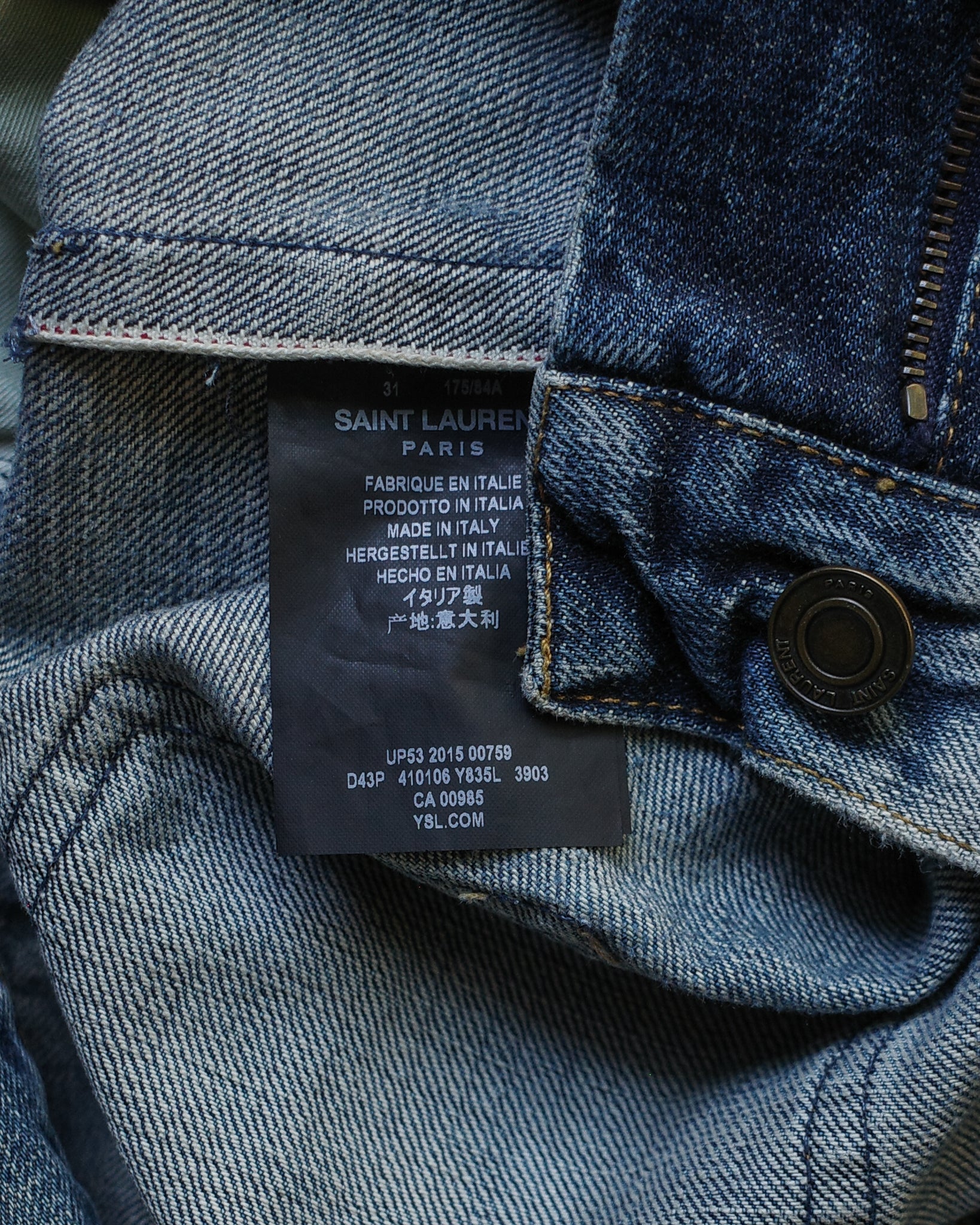 Saint Laurent Paris SS16 D10 Dirtied Denim