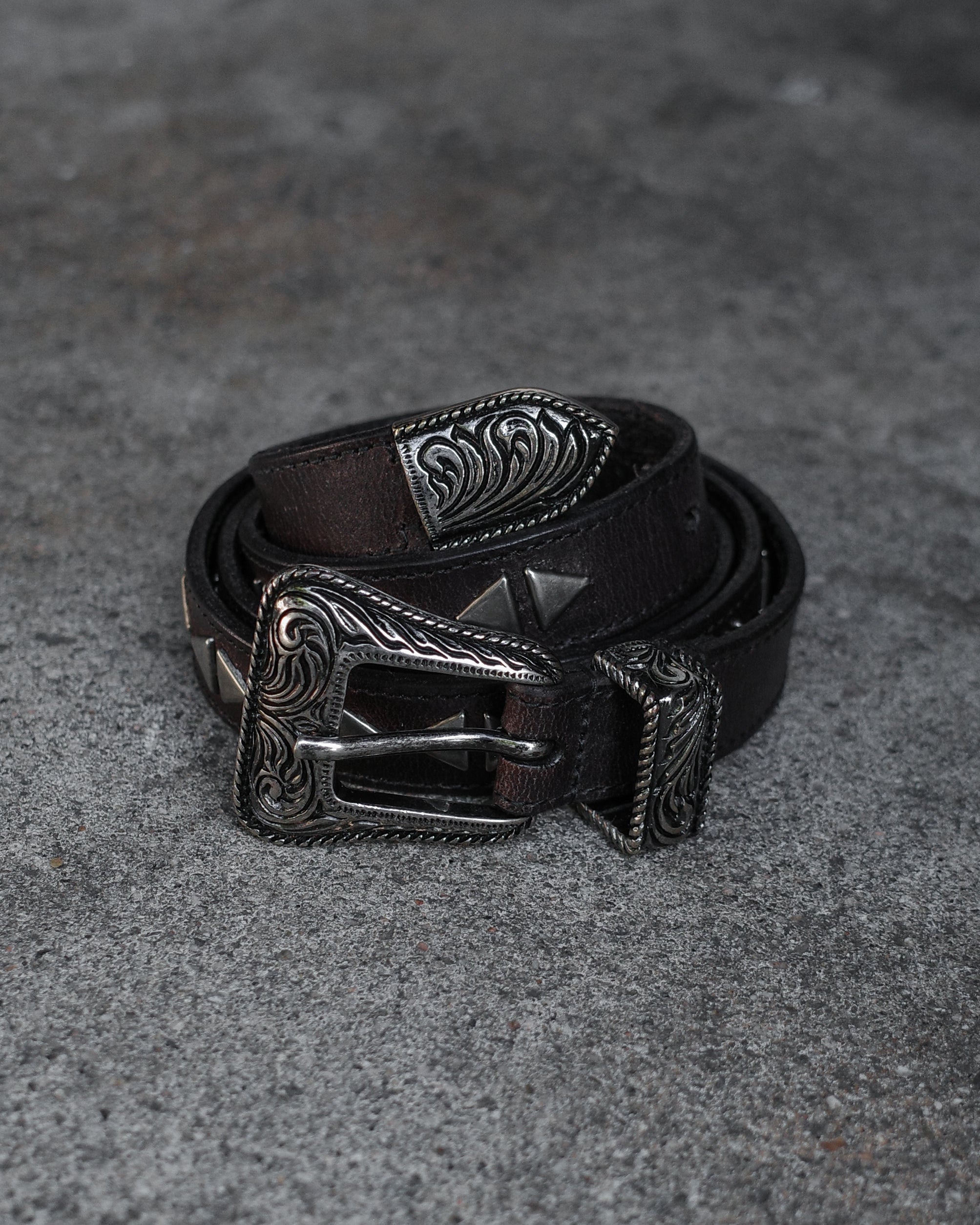 SAINT LAURENT PARIS LEATHER STUDS BELT