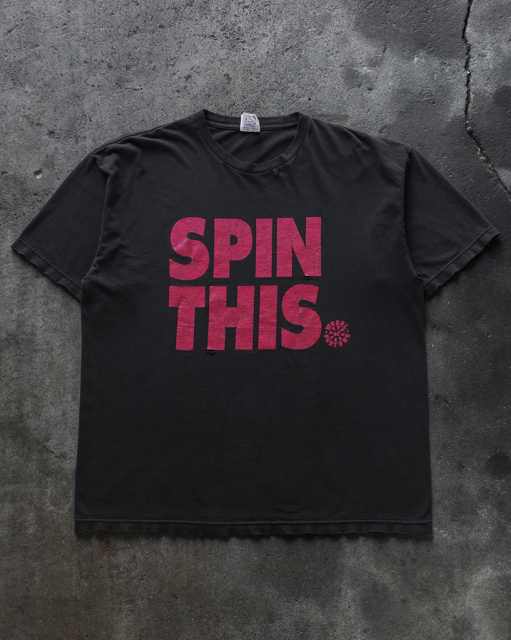 1990s "Spin This" Faded & Distressed Tee