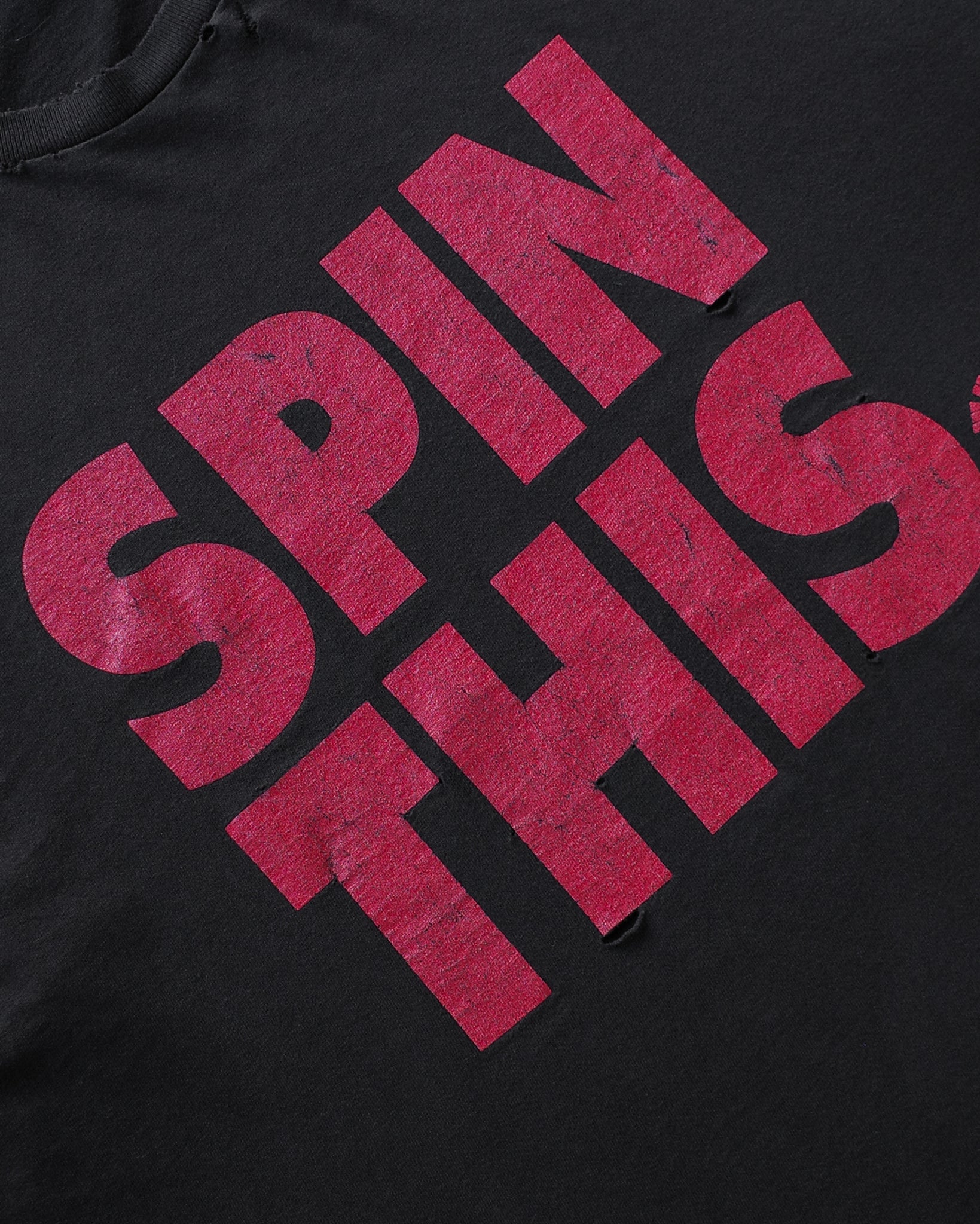 1990s "Spin This" Faded & Distressed Tee