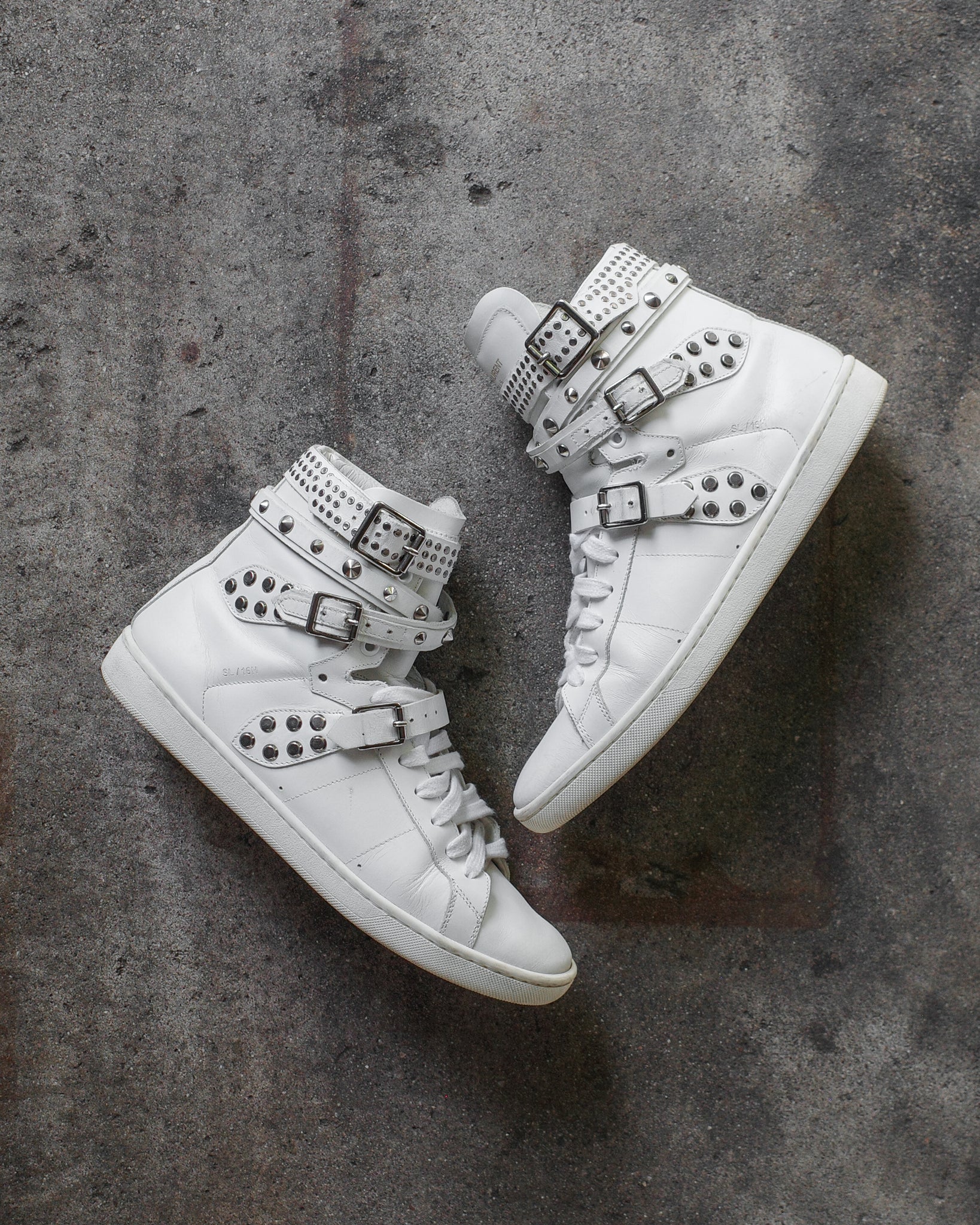 Saint Laurent Paris Studded Saint Laurent Paris Black Leather Studded Buckled Ankle  main image 3
