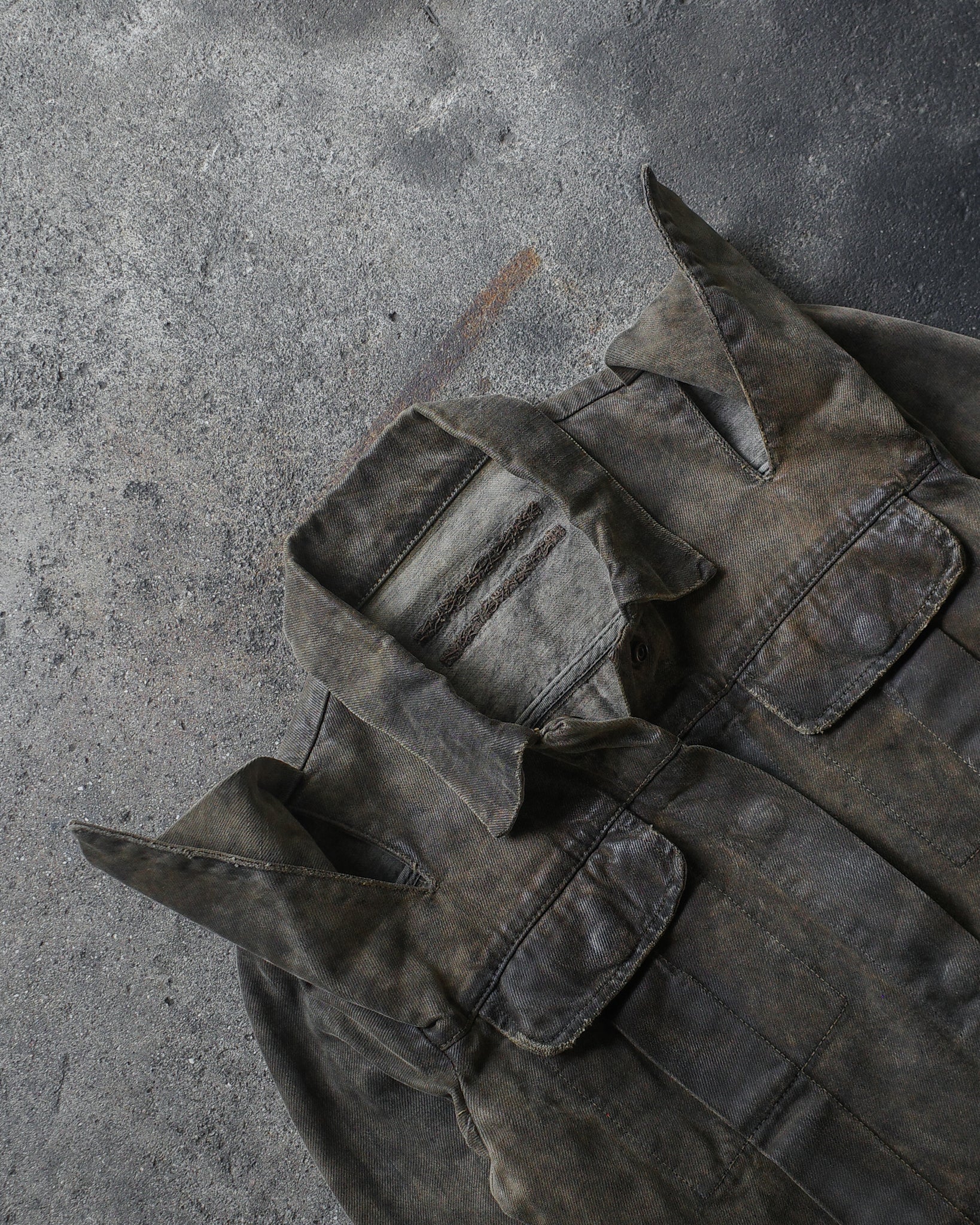 Rick Owens SS05 Waxed Mud Wash Horn Jacket