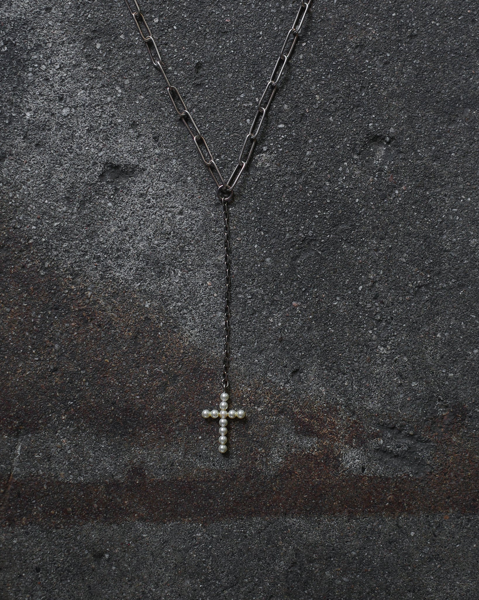 Undercover Pearl Cross Necklace