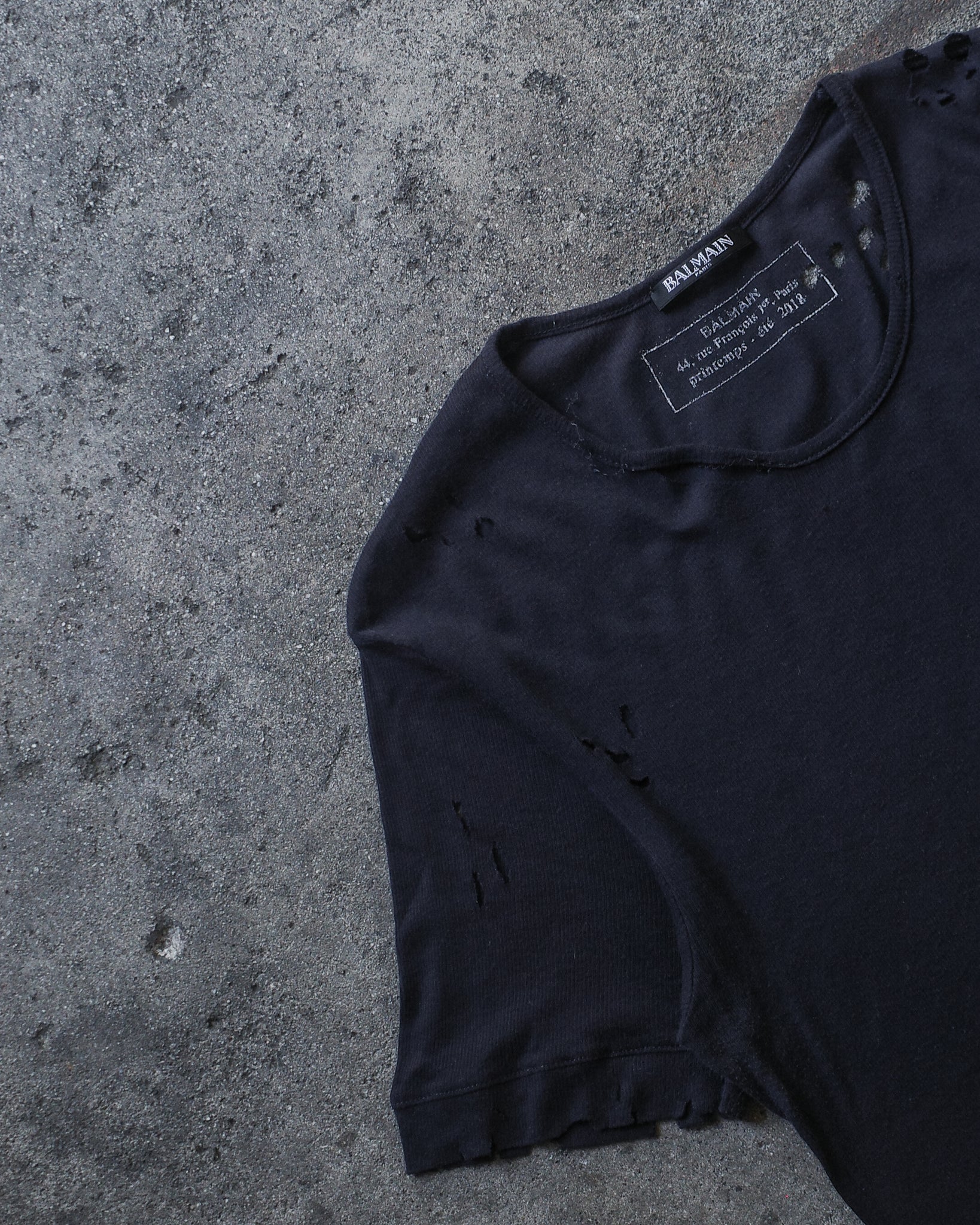 Balmain SS18 Distressed Tee