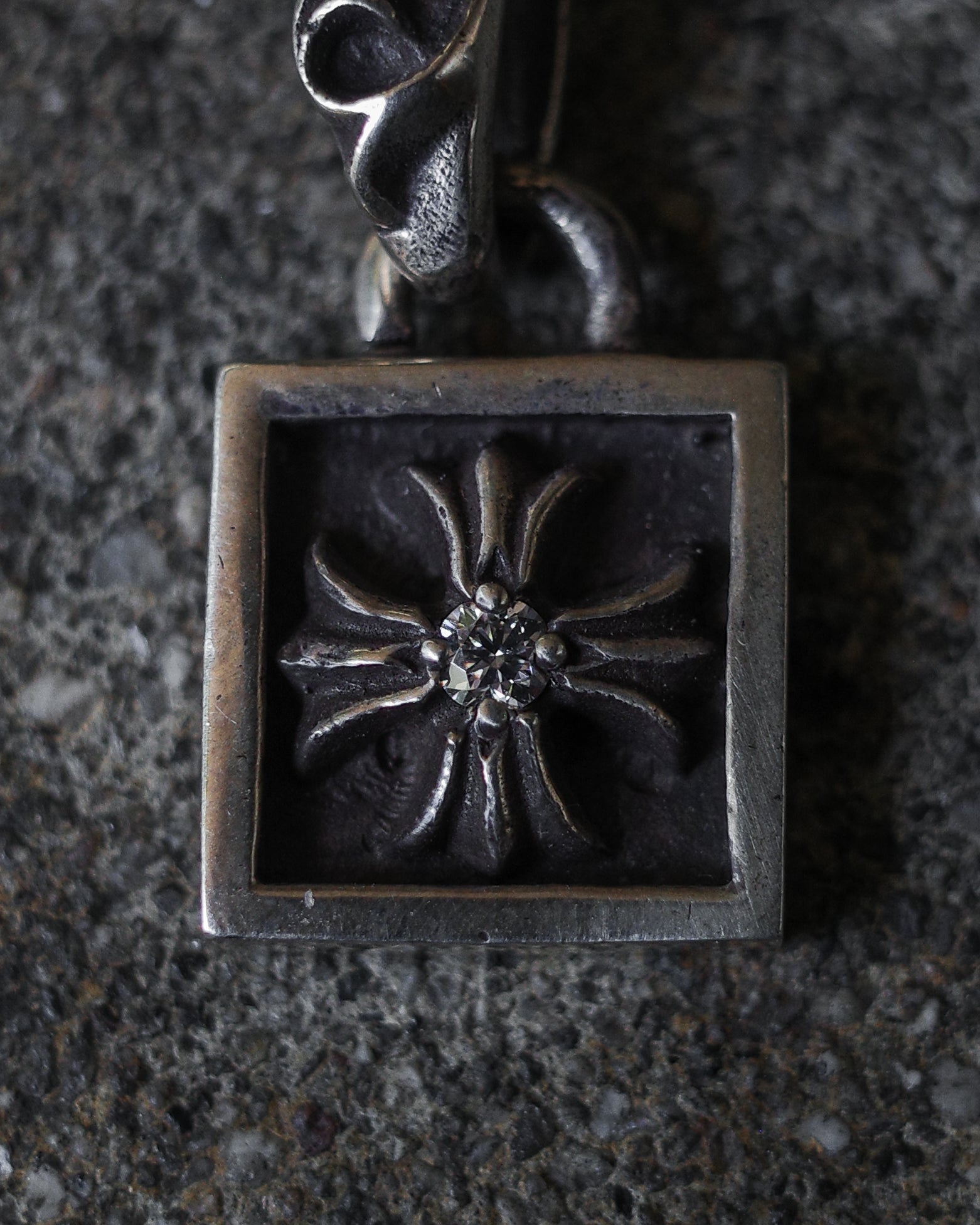 Chrome Hearts Plus Frame Diamond Pendant