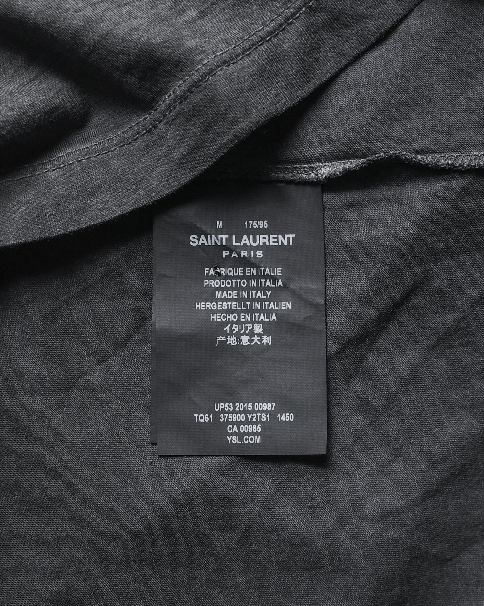 Saint Laurent Paris 2015 Faded Pocket Tee