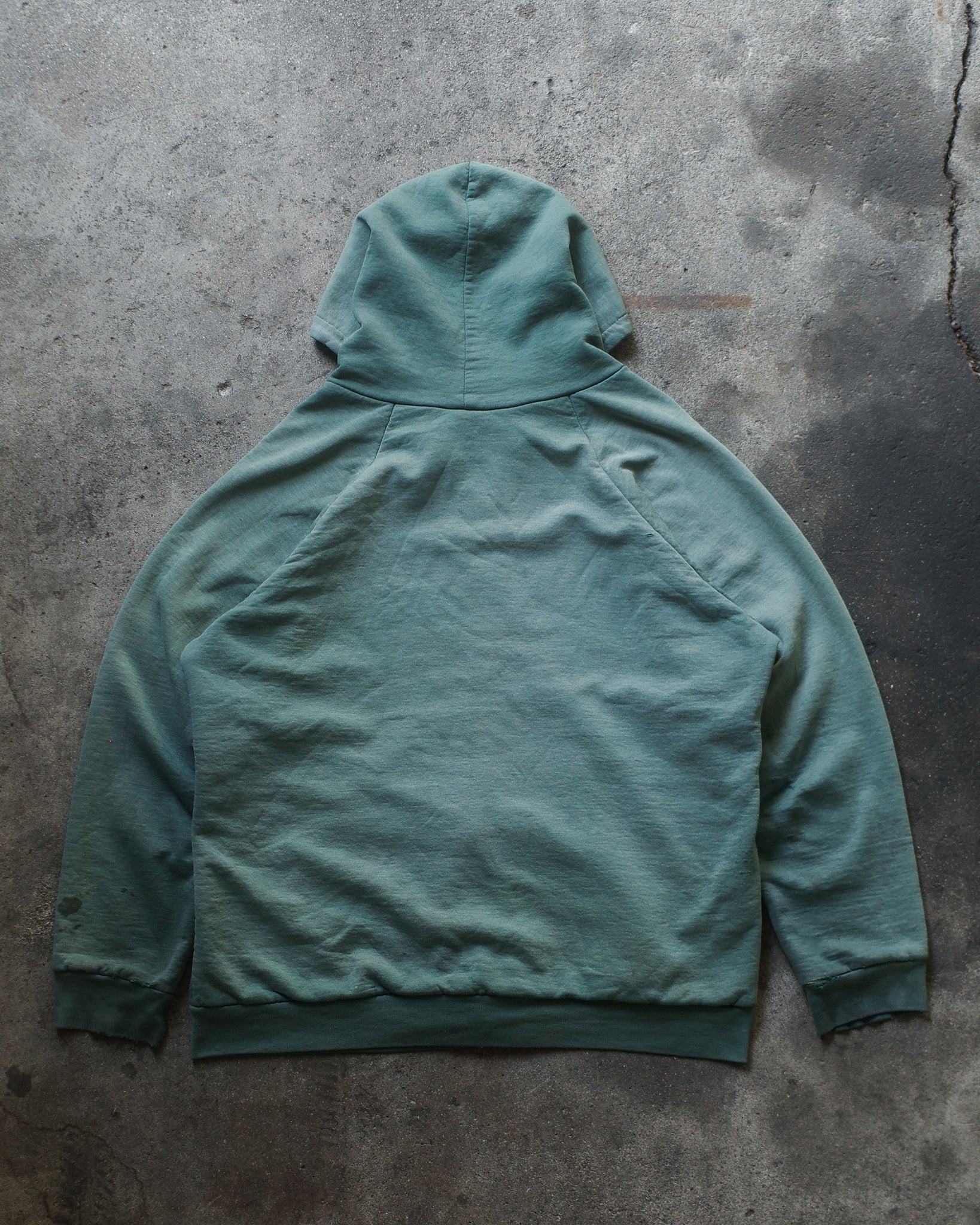 1990s Faded & Distressed Thermal Zip Hoodie