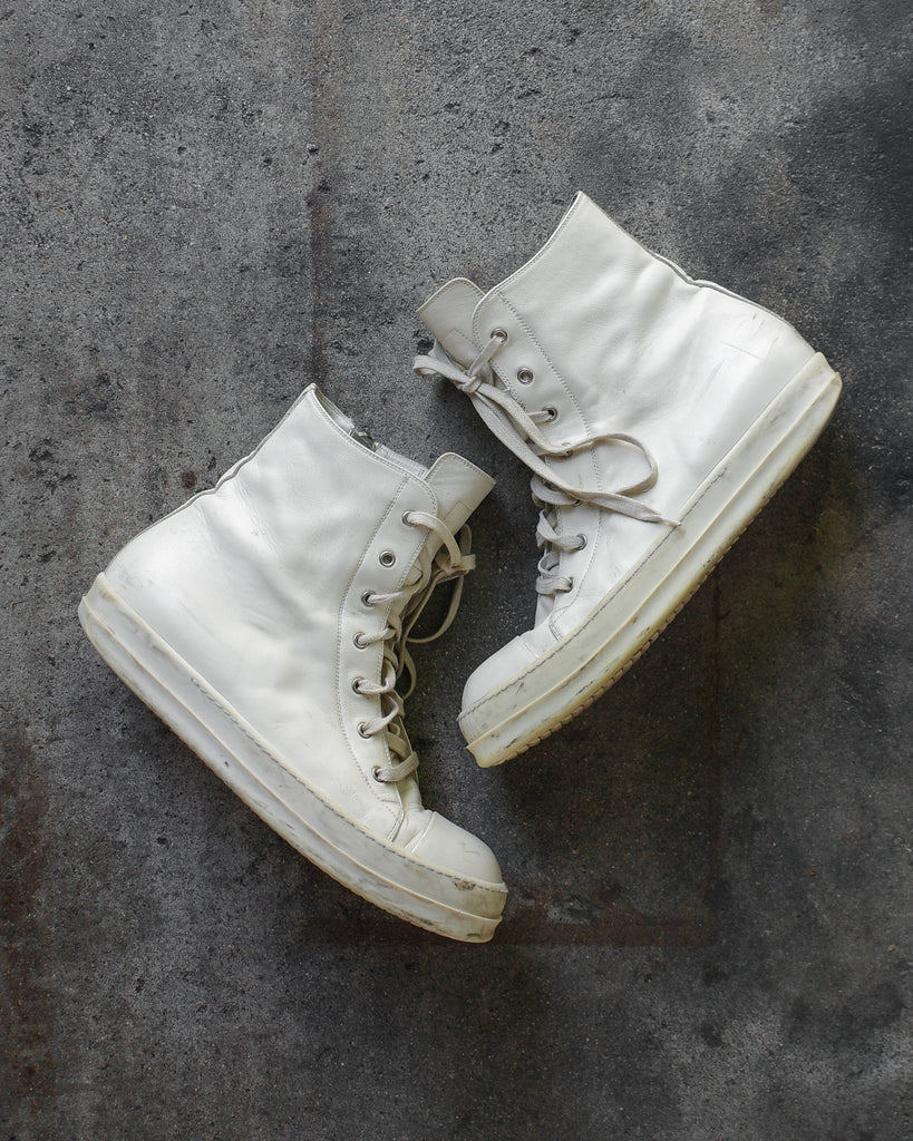 Rick Owens SS18 Milk Ramone High-top Sneakers – BLINDATE INC