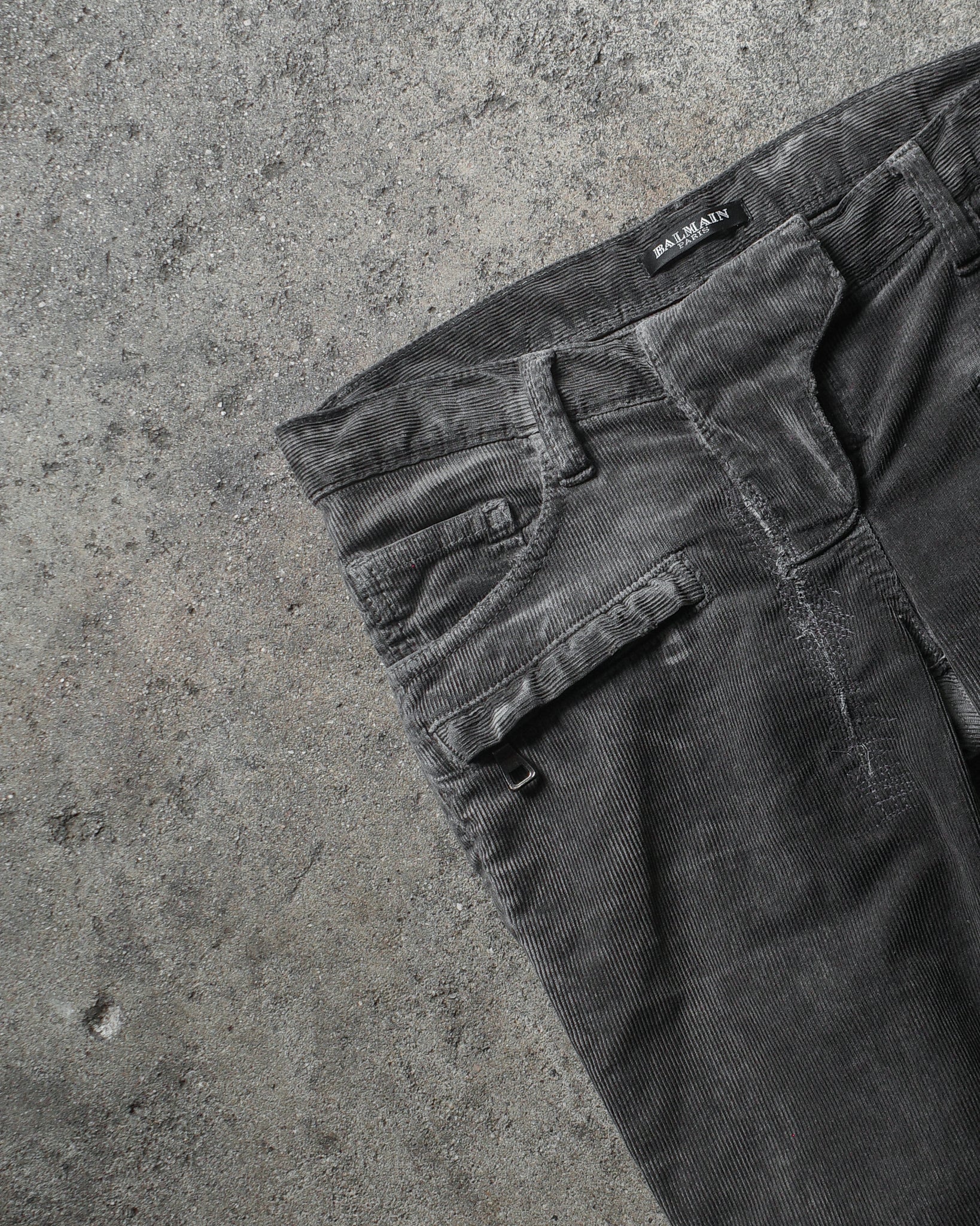 Balmain SS11 Repaired Waxed Corduroy Biker Pants