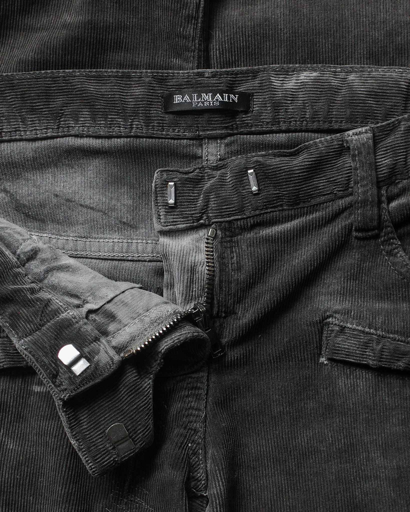 Balmain SS11 Repaired Waxed Corduroy Biker Pants