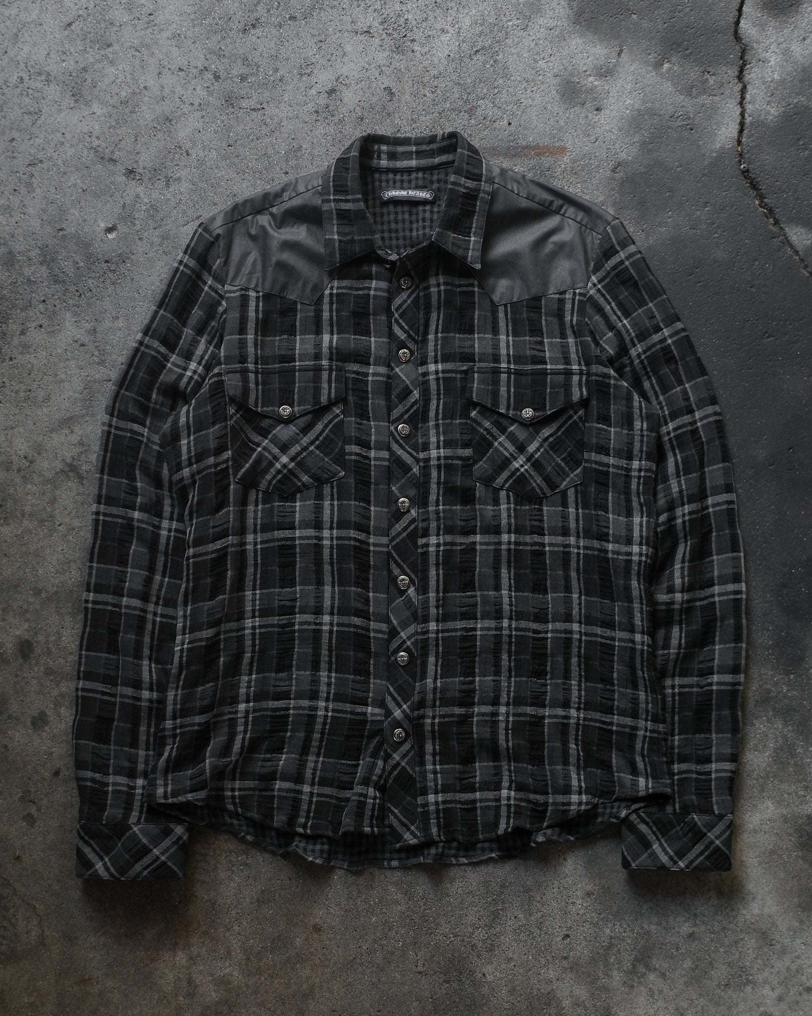 Chrome Hearts Leather Patch Flannel