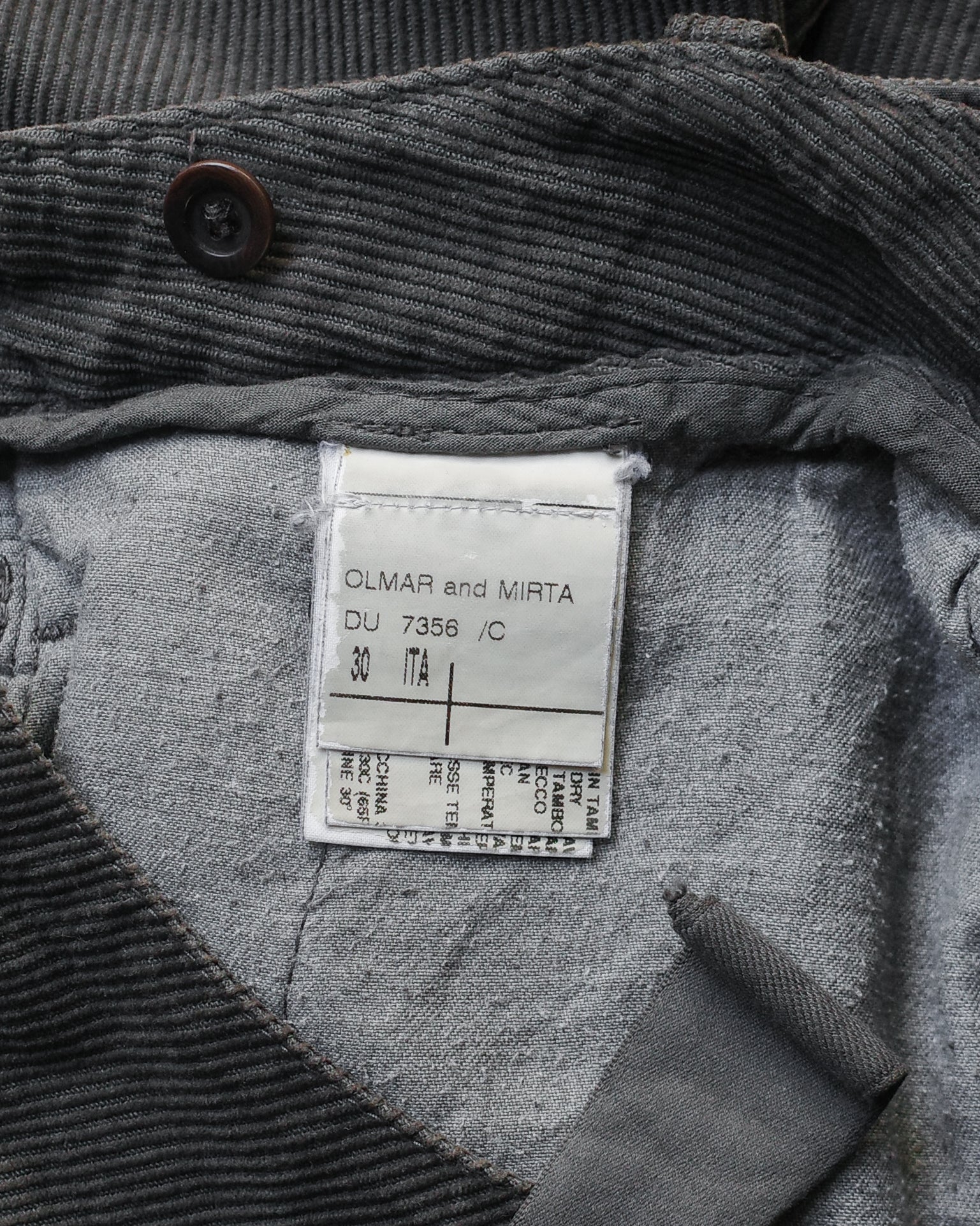 Rick Owens FW07 Double Layered Aircut Corduroy Pants