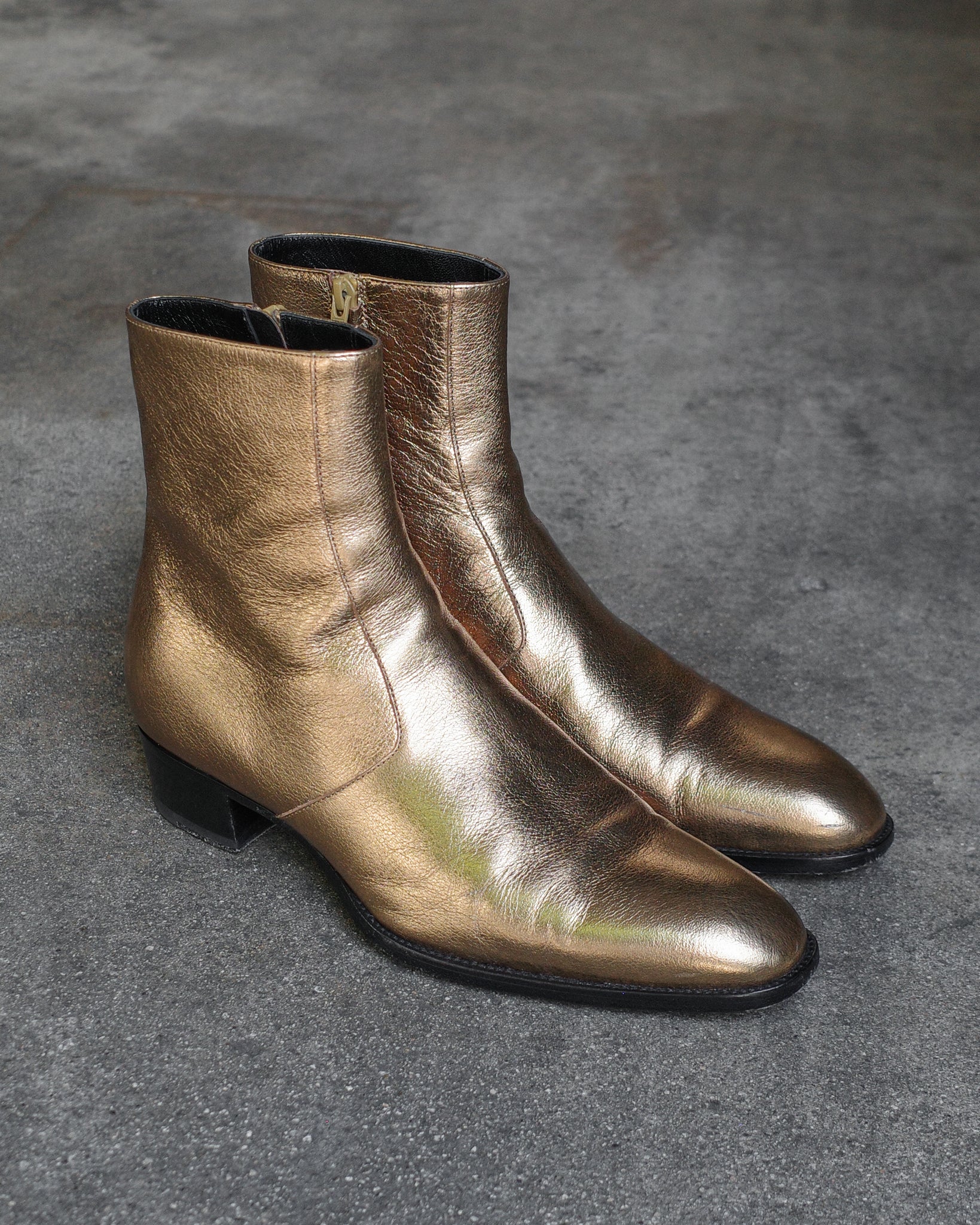 Saint Laurent Paris FW16 Metallic Wyatt Boots – BLINDATE INC