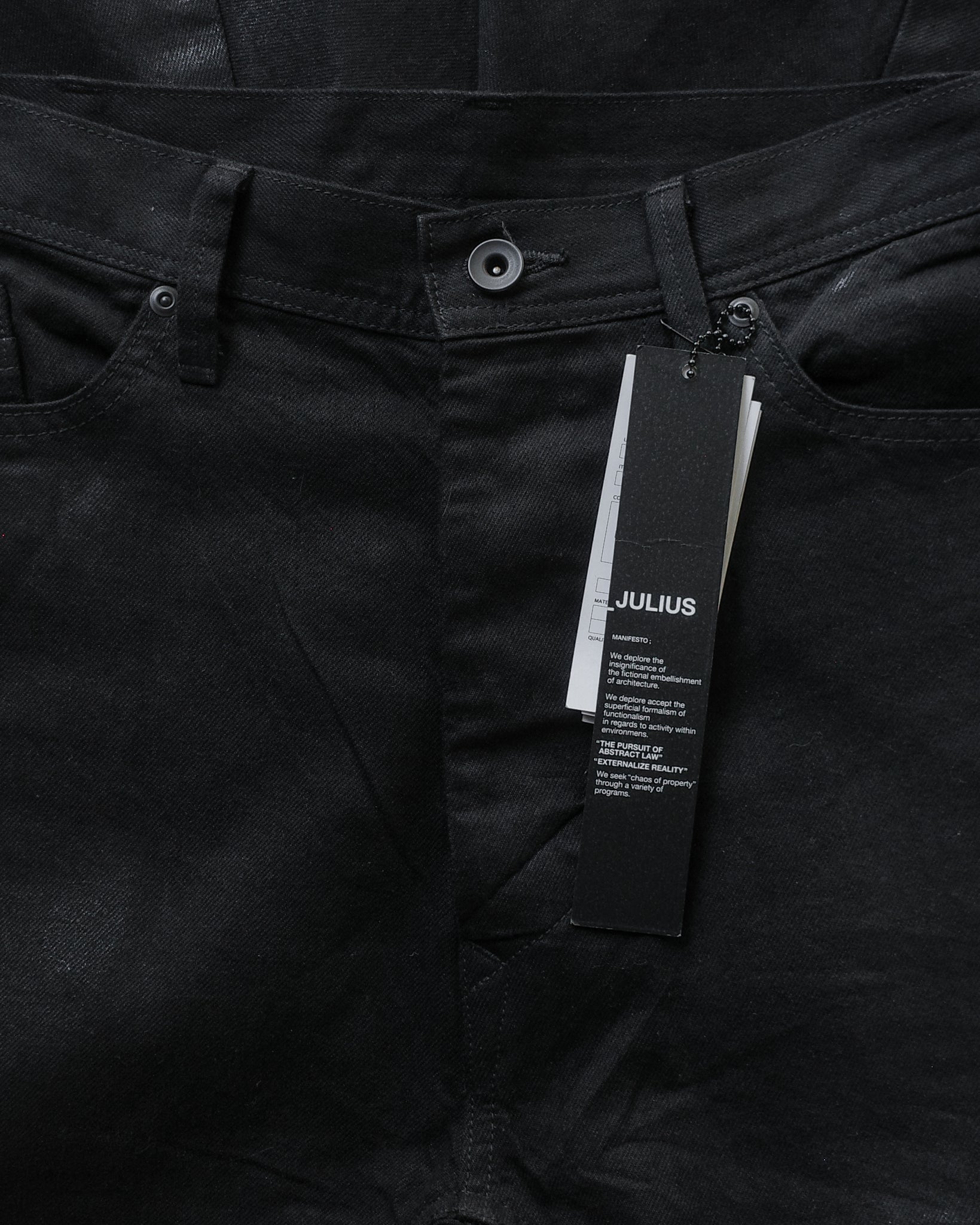 Julius SS25 Waxed Flared Jet Denim