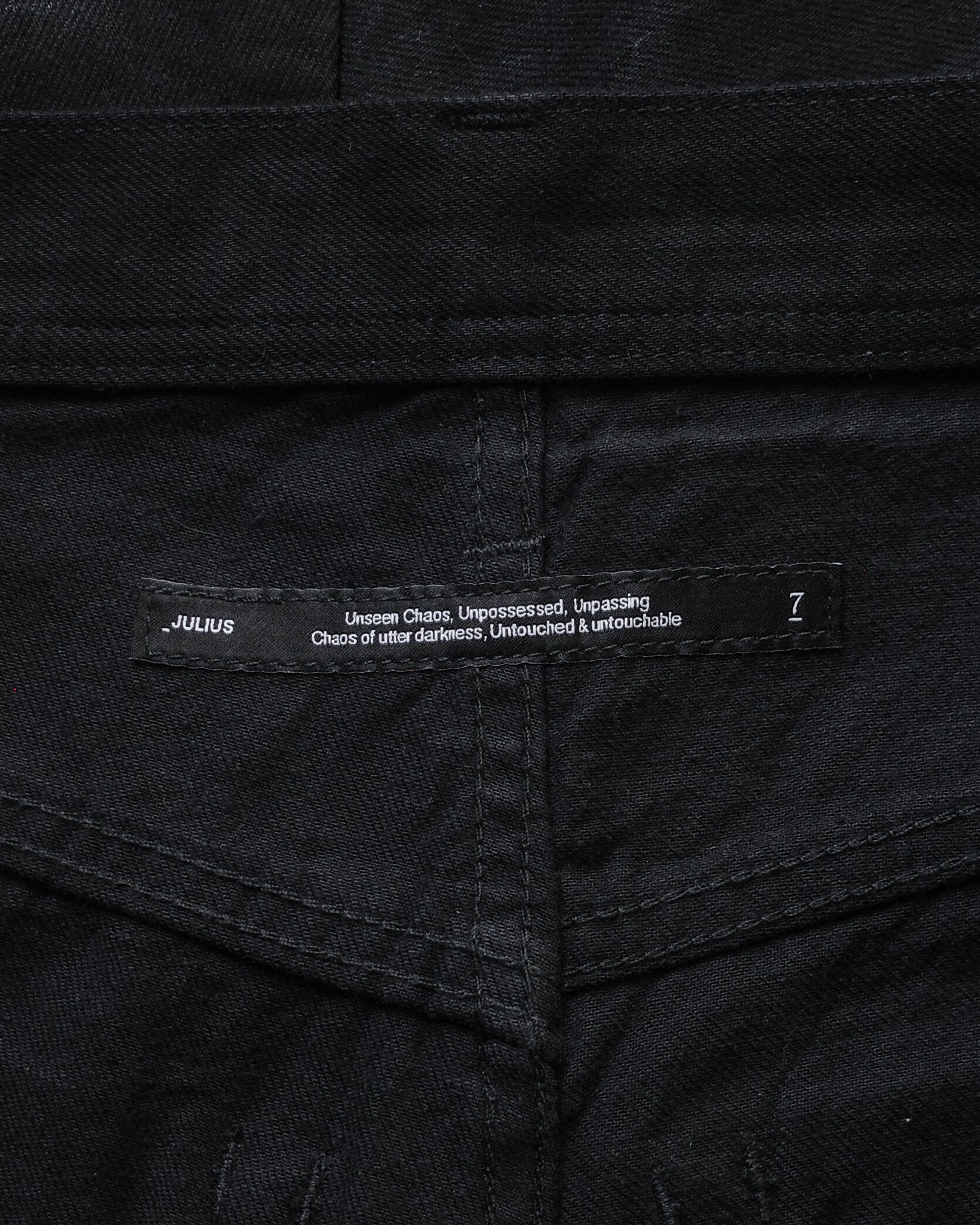 Julius SS25 Waxed Flared Jet Denim