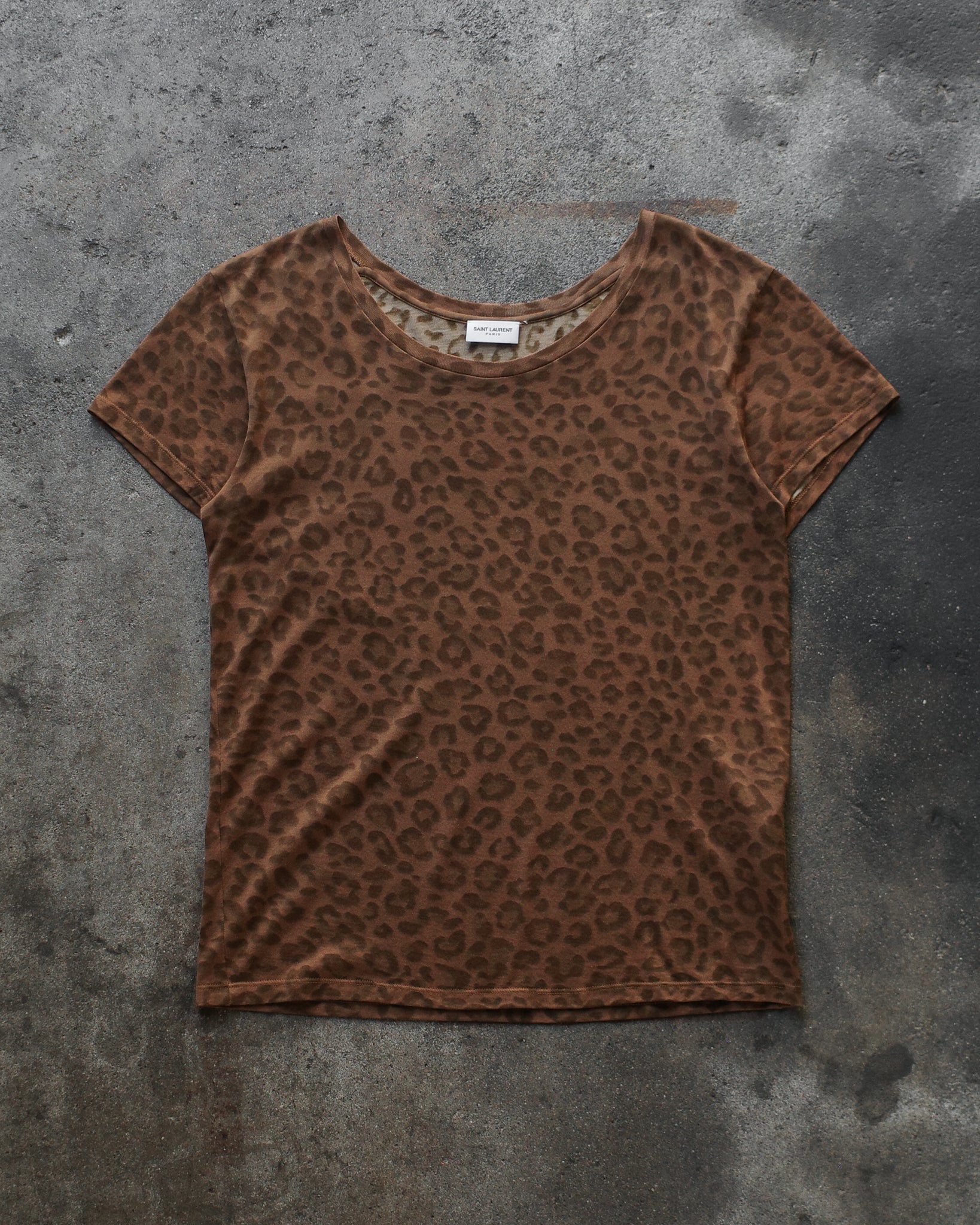 Saint Laurent Paris 2014 Leopard Print Tee