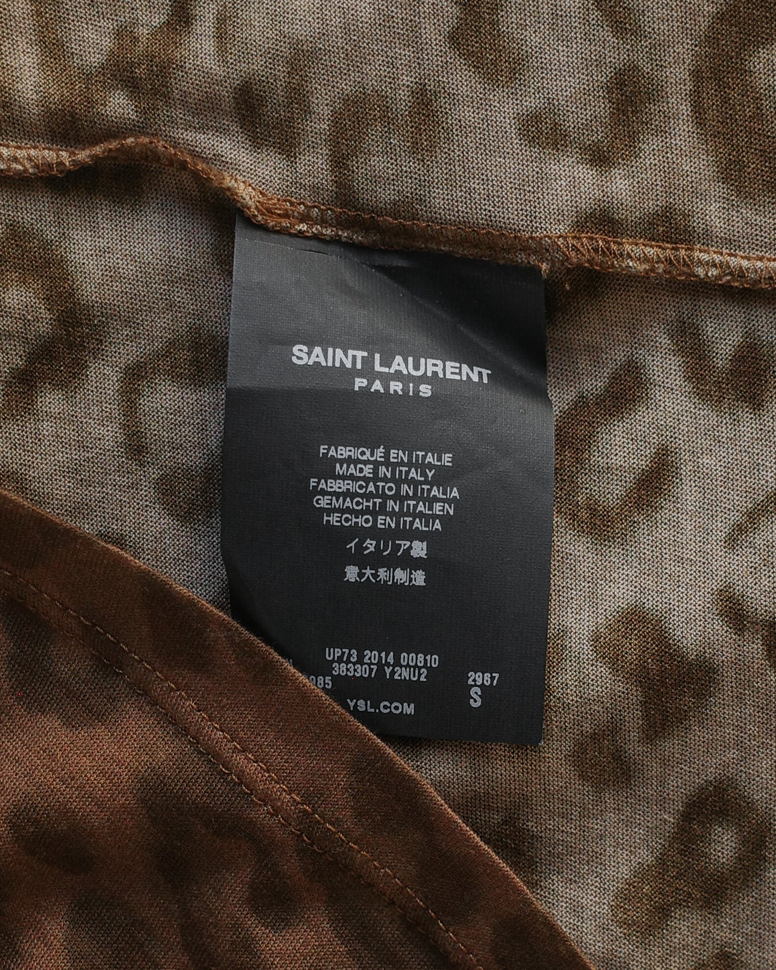 Saint Laurent Paris 2014 Leopard Print Tee