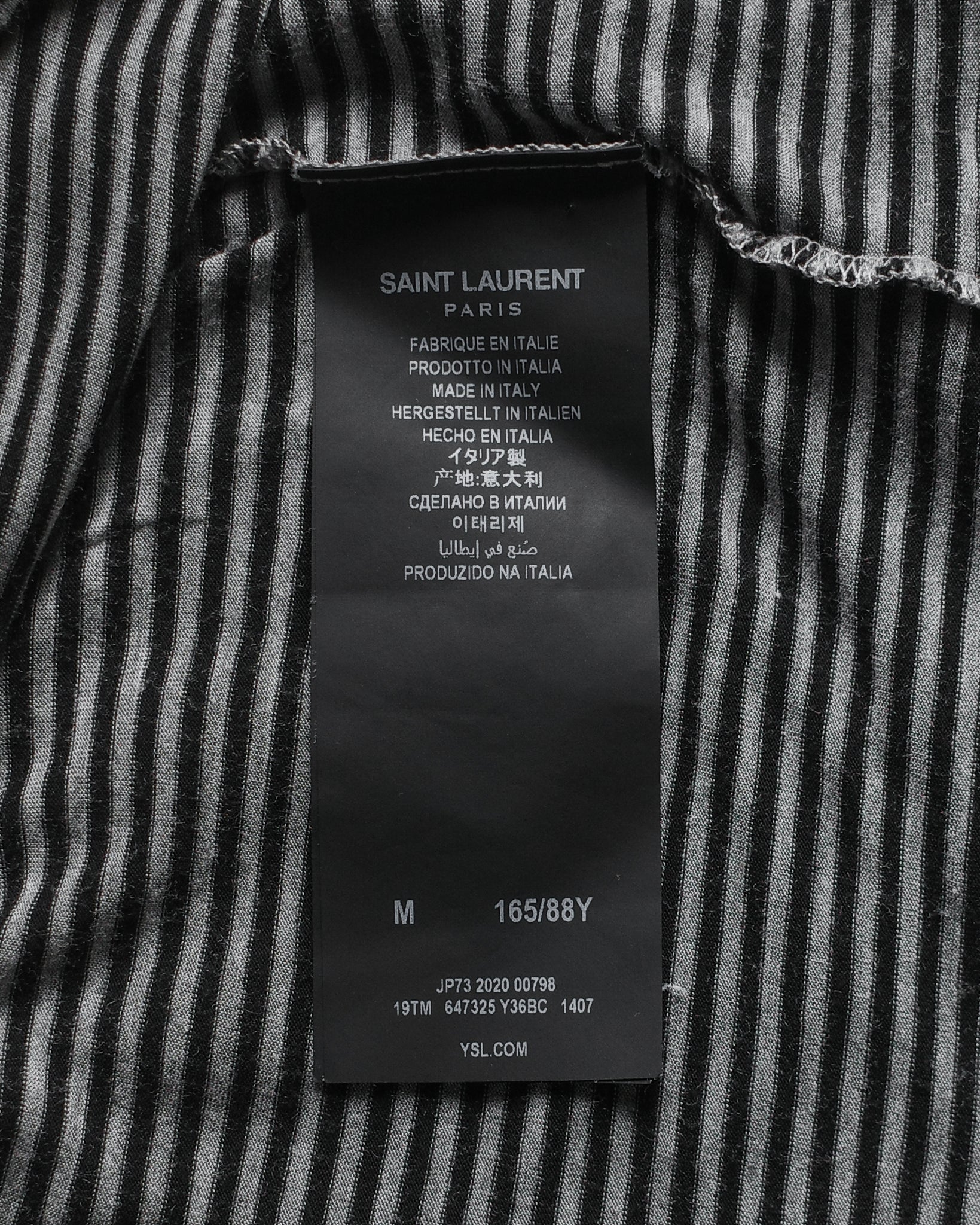 Saint Laurent Paris 2020 Striped Pocket Tee