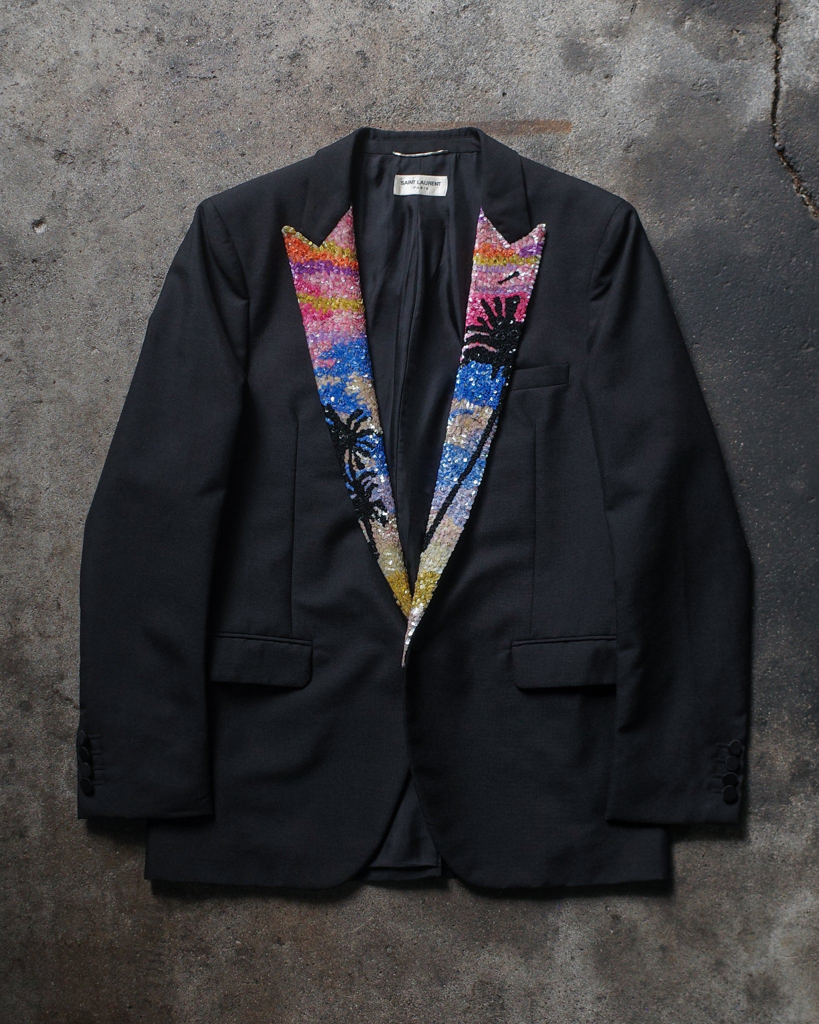 Saint Laurent Paris 2016 Palm Tree Lapel Blazer