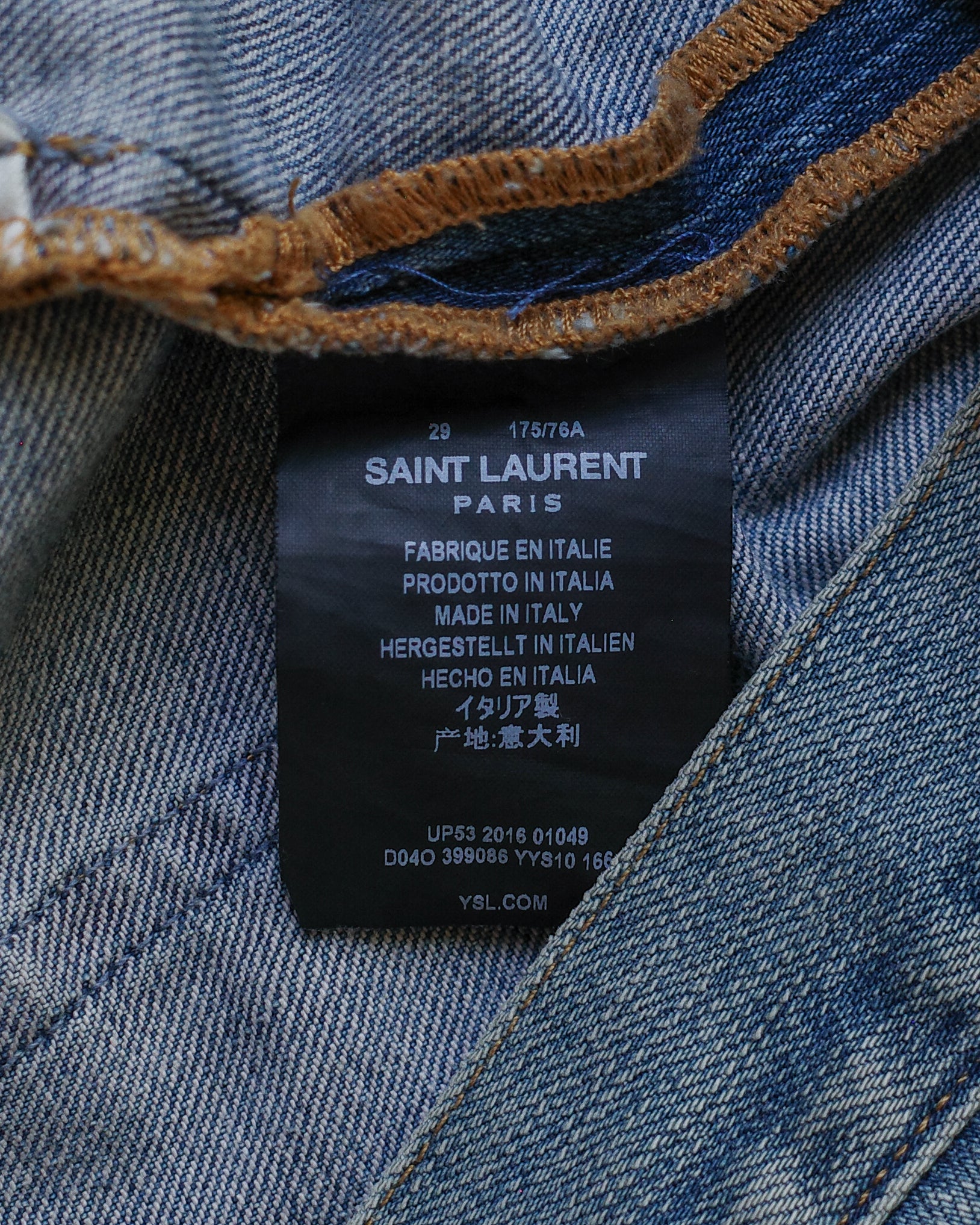 Saint Laurent Paris 2016 D02 Knee Slit Denim