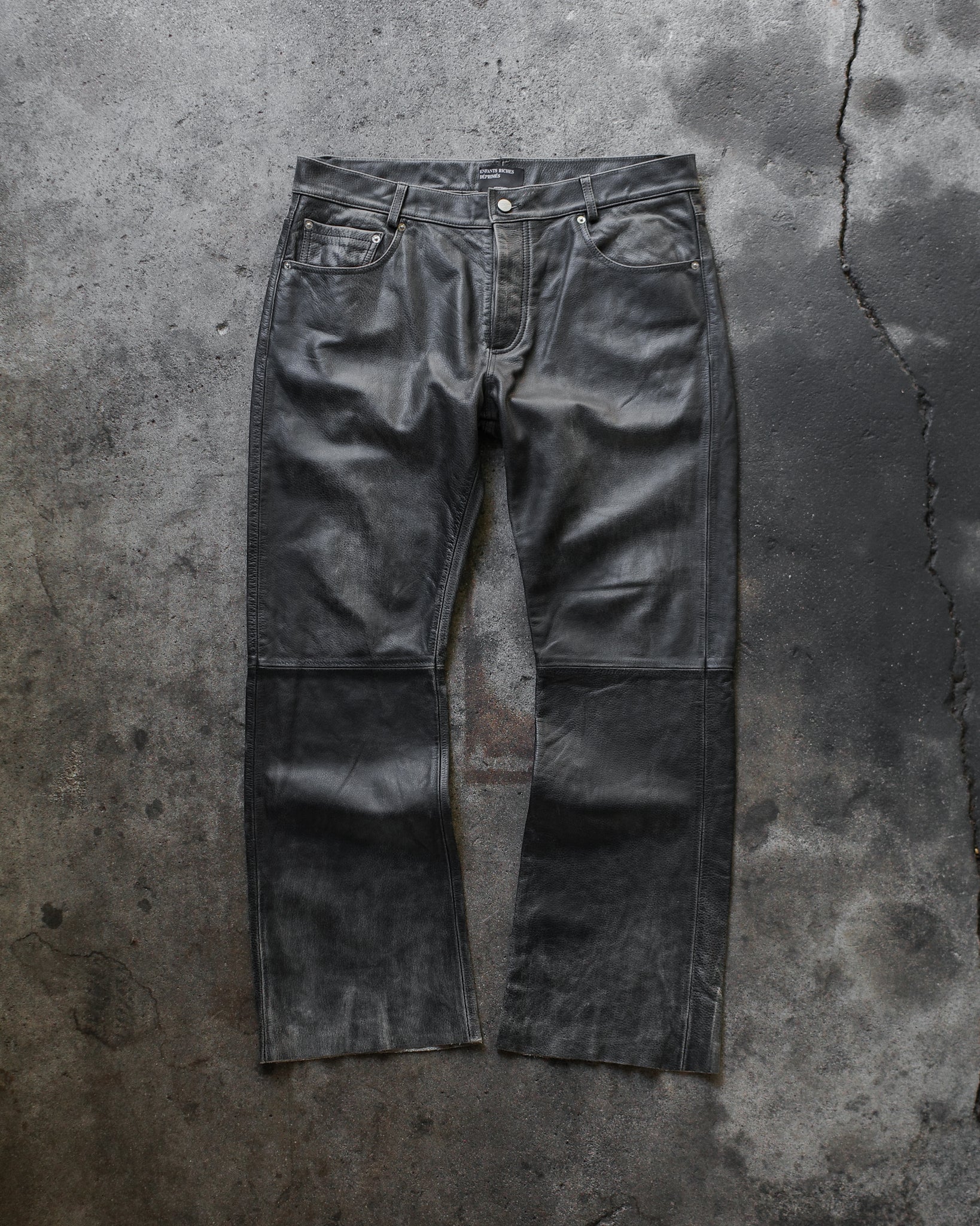 Enfants Riches Déprimés Leather Repaired Pants