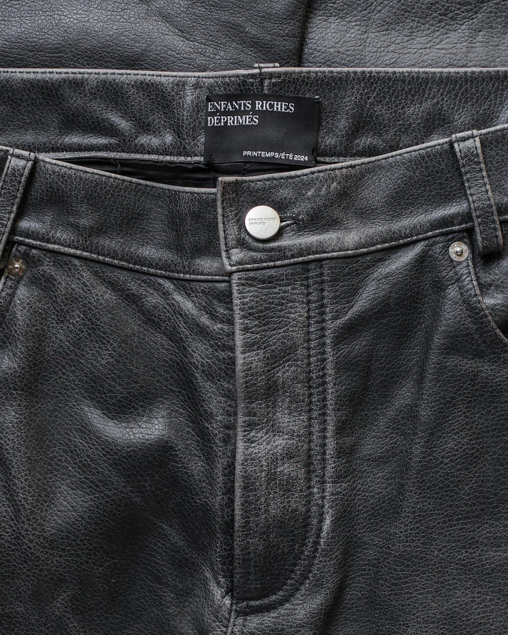 Enfants Riches Déprimés Leather Repaired Pants