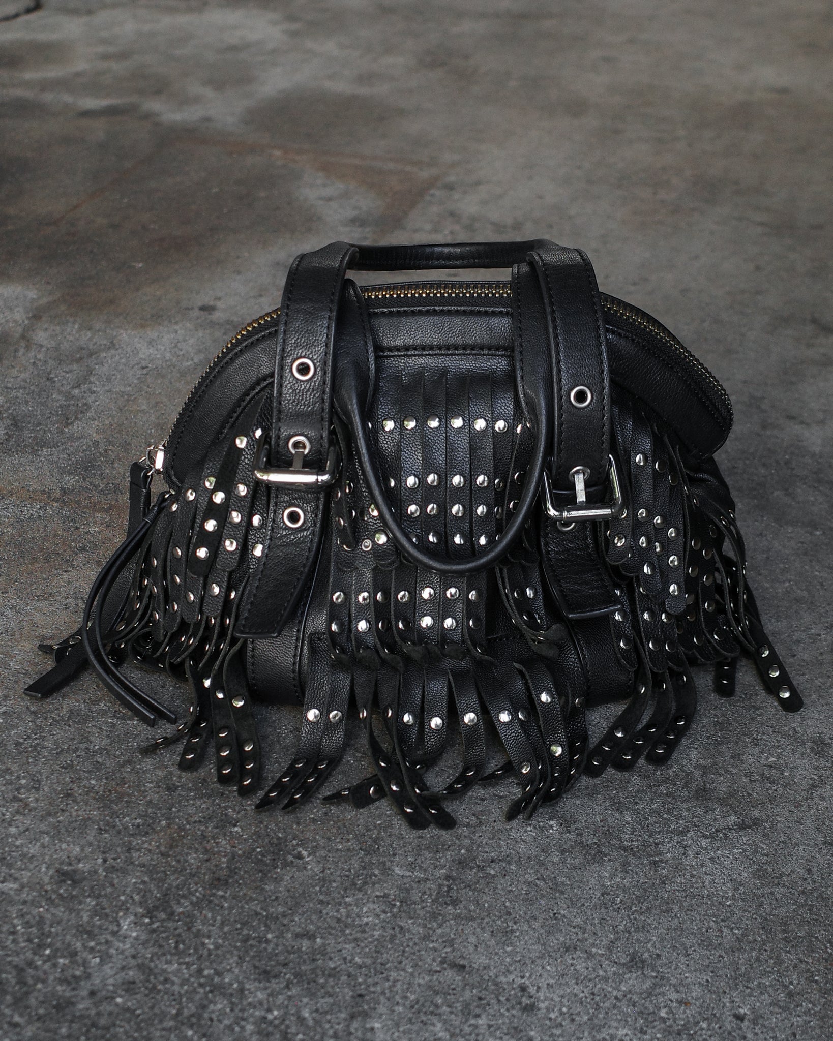 Rosebud Studded Fringe Handbag