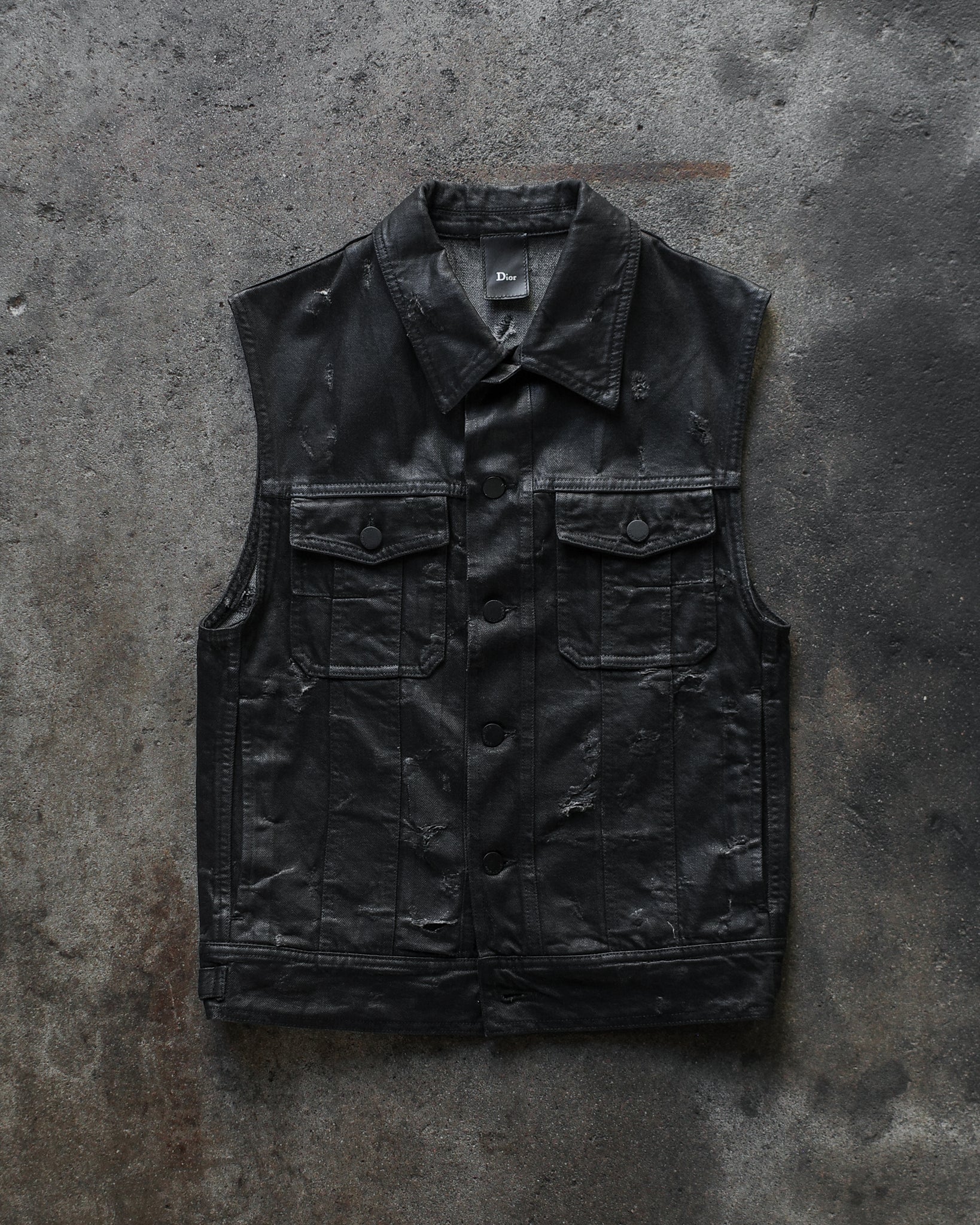 Dior Homme SS04 Distressed & Waxed Vest