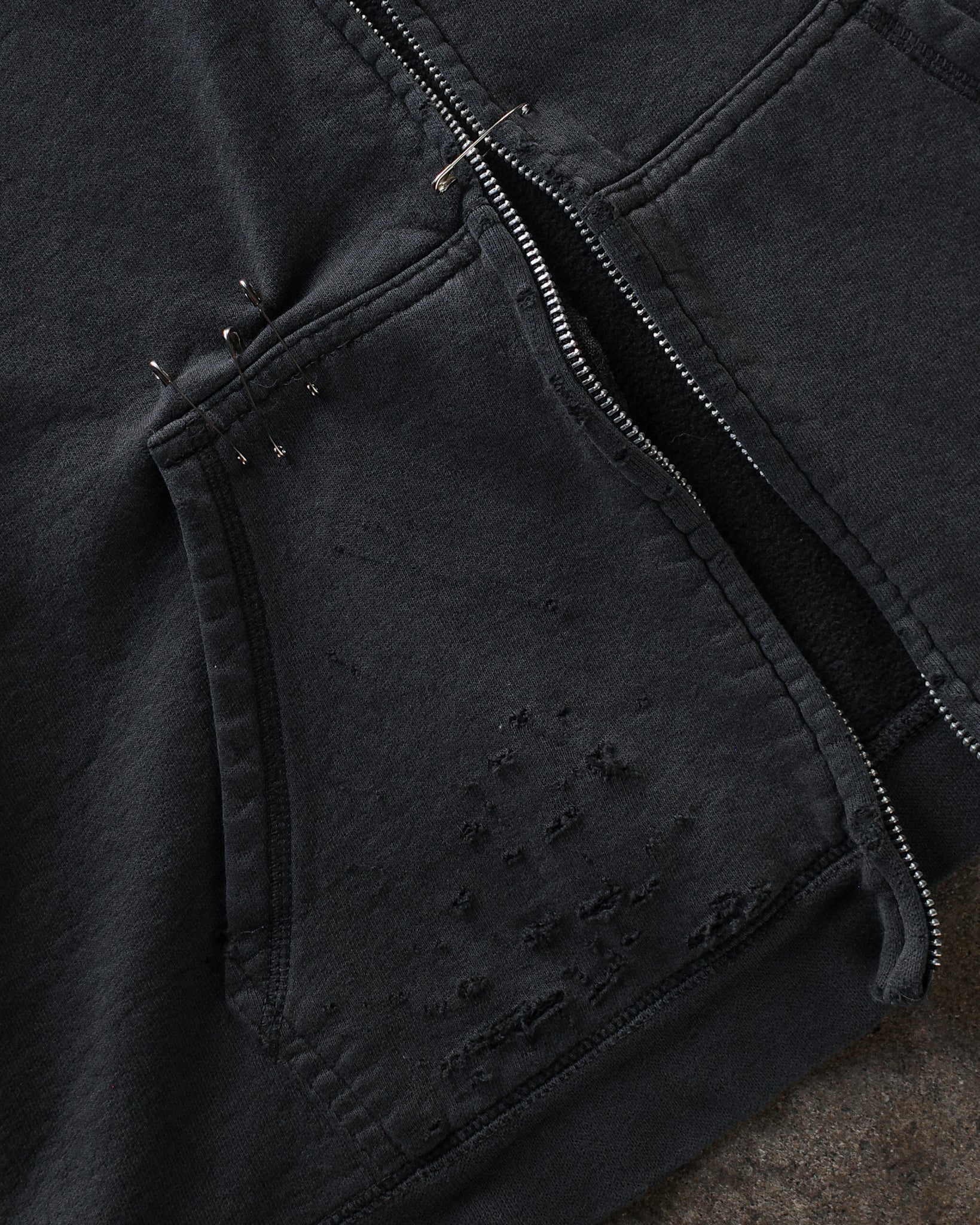 2000s Distressed & Pinned Zip Up