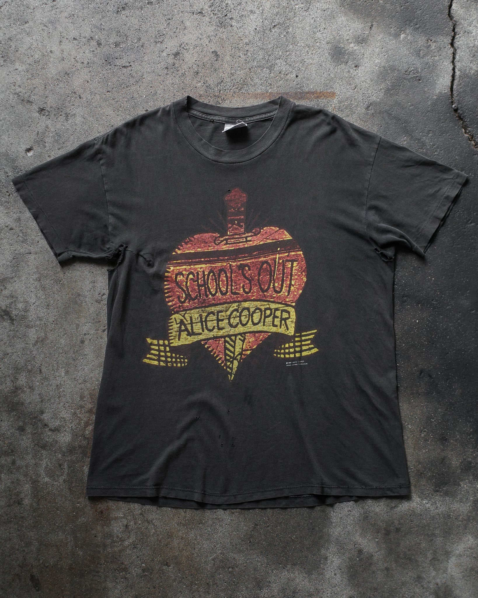 1991 Alice Cooper "School's Out" Faded & Distressed Tee