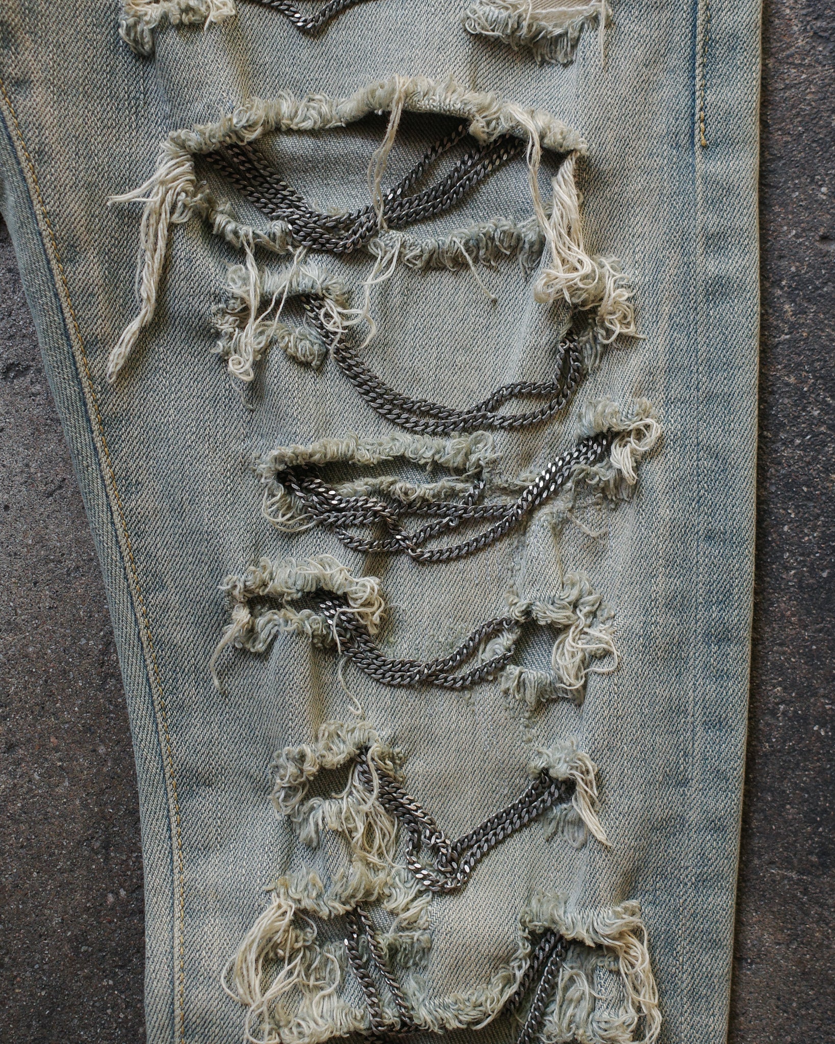 Saint Laurent Paris FW13 Mudwash Chain Denim