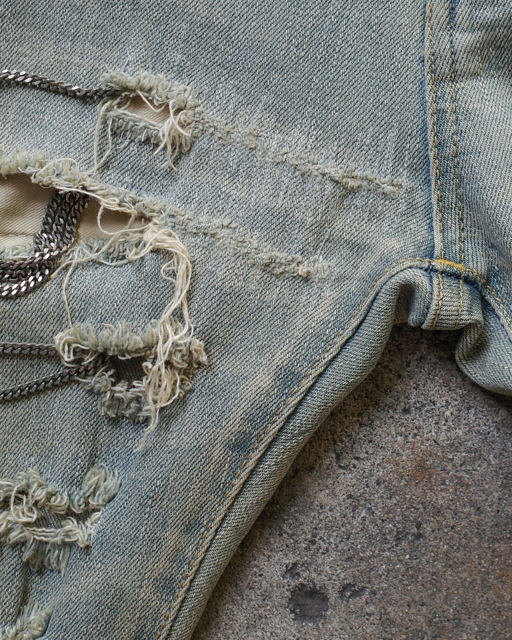 Saint Laurent Paris FW13 Mudwash Chain Denim